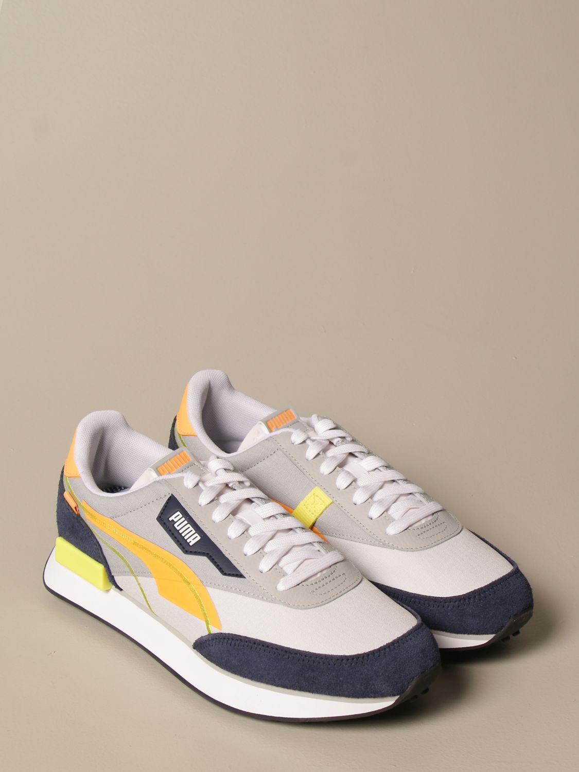 Puma Future Rider Twofold Sd Sneakers In Canvas And Synthetic Leather Grey Sneakers Puma Giglio Com