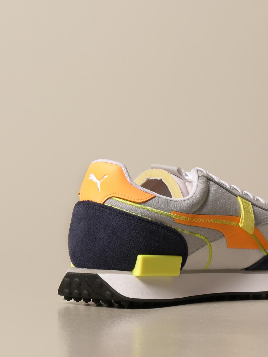 Puma Future Rider Twofold Sd Sneakers In Canvas And Synthetic Leather Grey Puma Trainers Online On Giglio Com