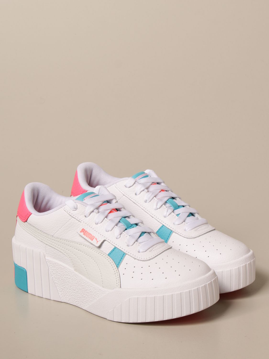 PUMA: Cali wedge sneakers in leather with logo | Sneakers Puma Women ...
