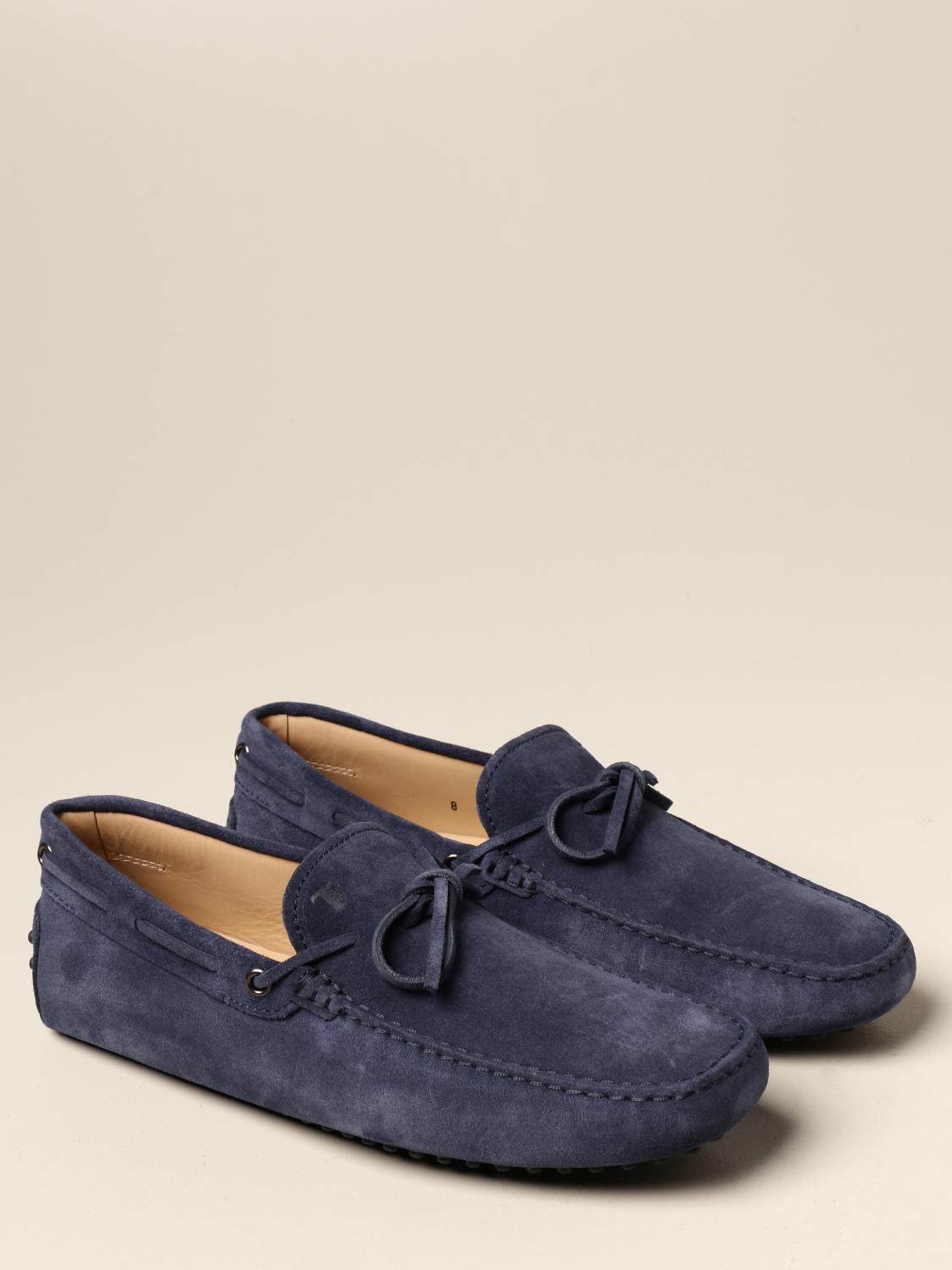 tods blue loafers