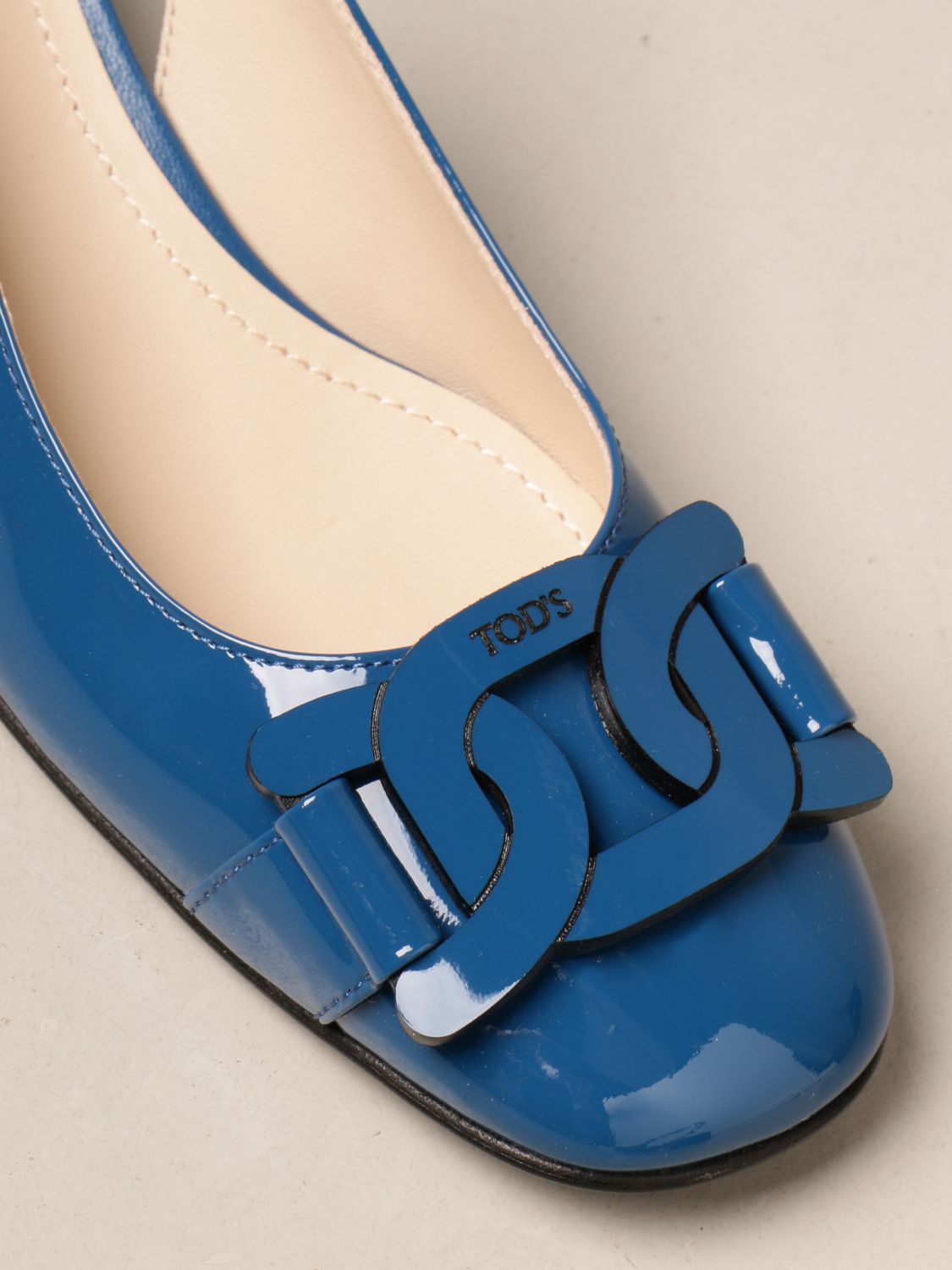 TODS: Tod's sandal in shiny leather with chain | Ballet Flats Tods