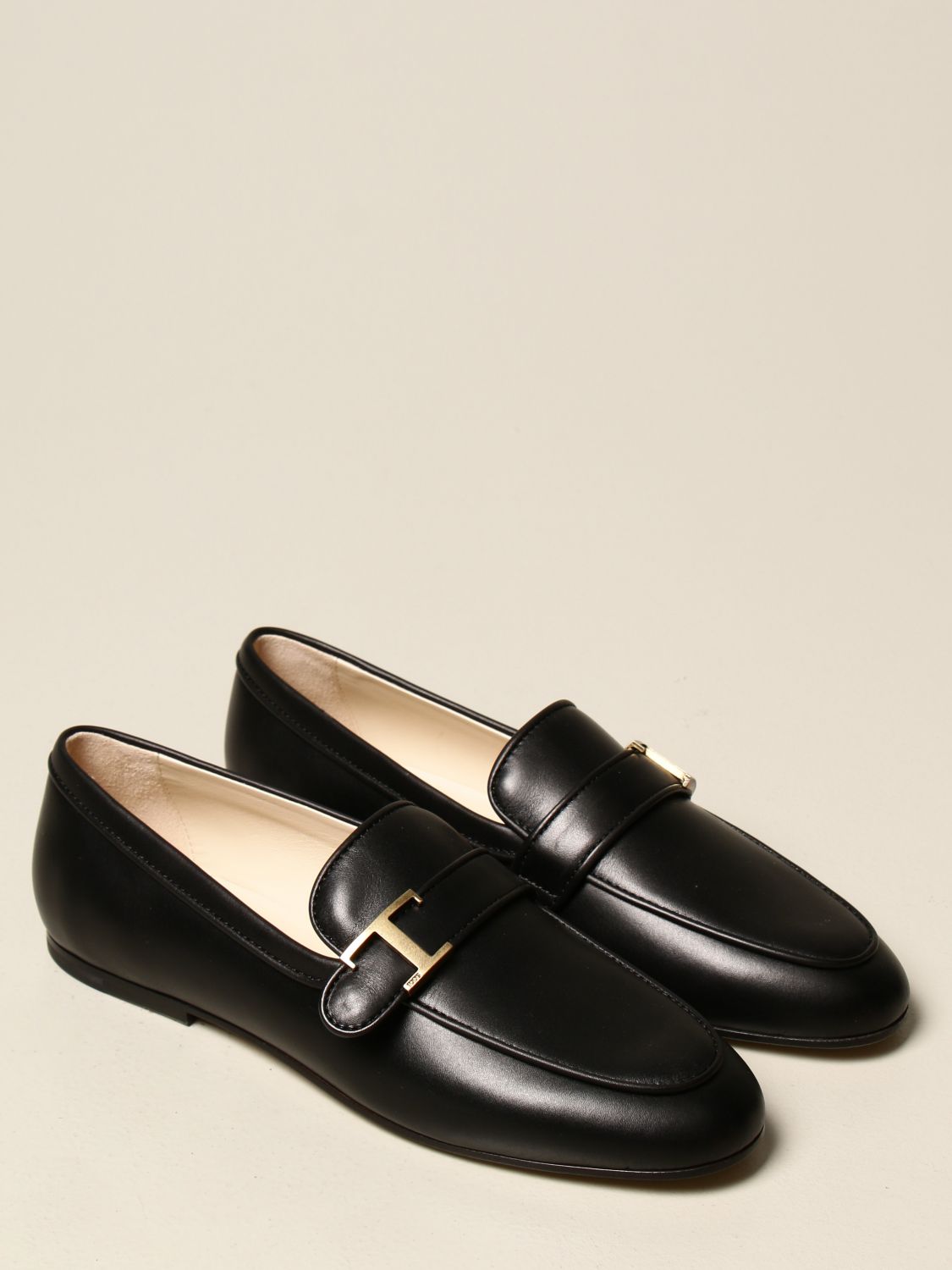 TODS: Tod's moccasin in leather with logo | Loafers Tods Women Black ...