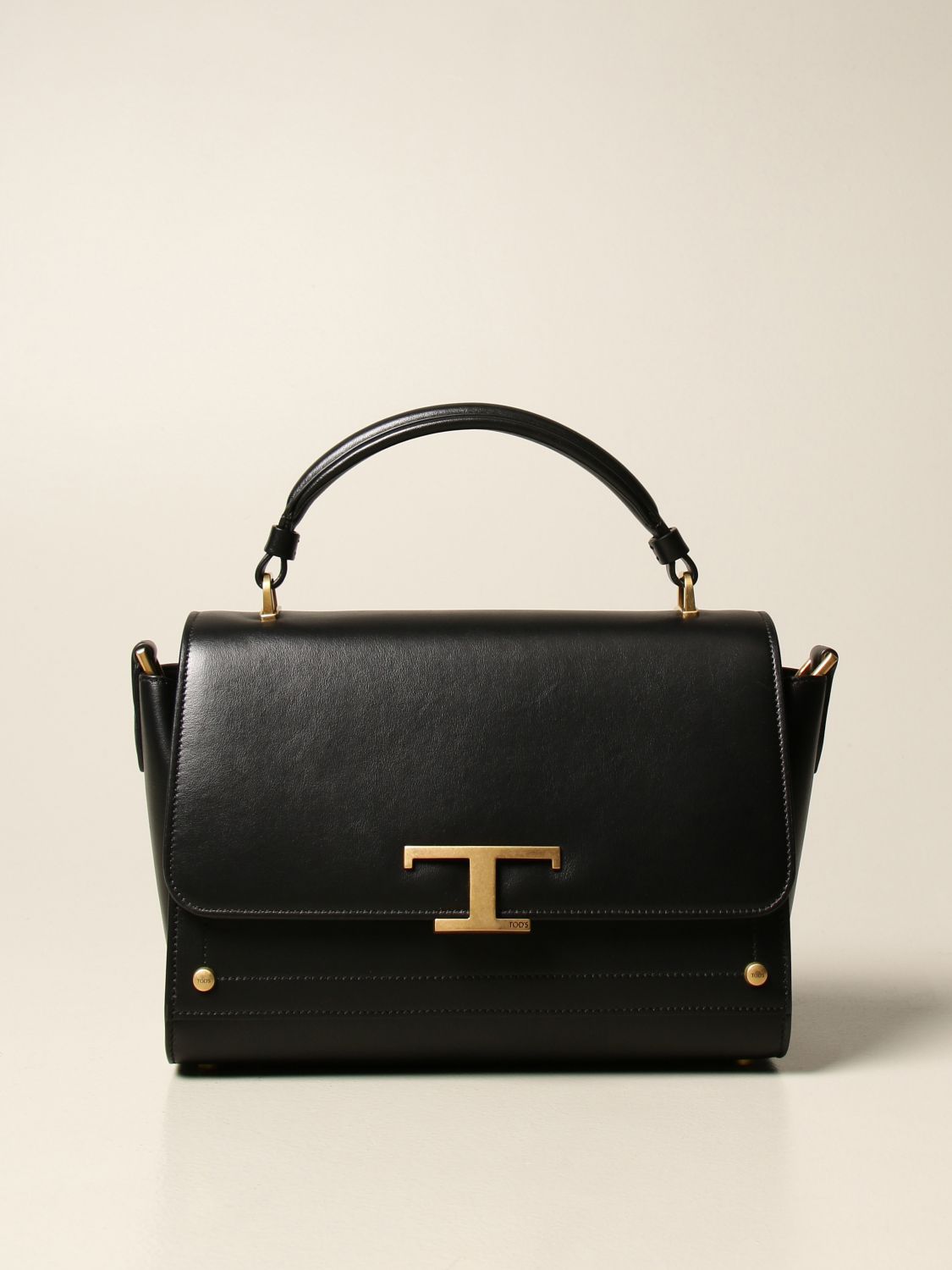 Timeless Small Leather Clutch in Black - Tods