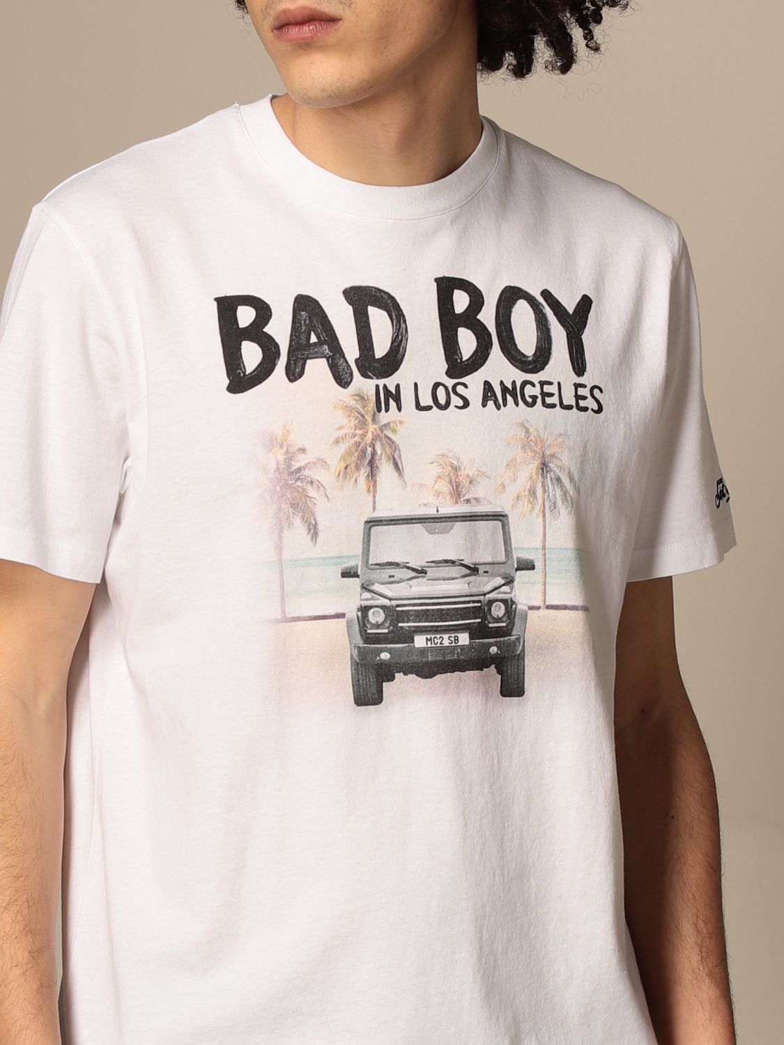 Mc2 Saint Barth: Cotton T-Shirt With Bad Boy Print - White | Mc2 Saint  Barth T-Shirt Tshirt Man Bad Car Online On Giglio.Com