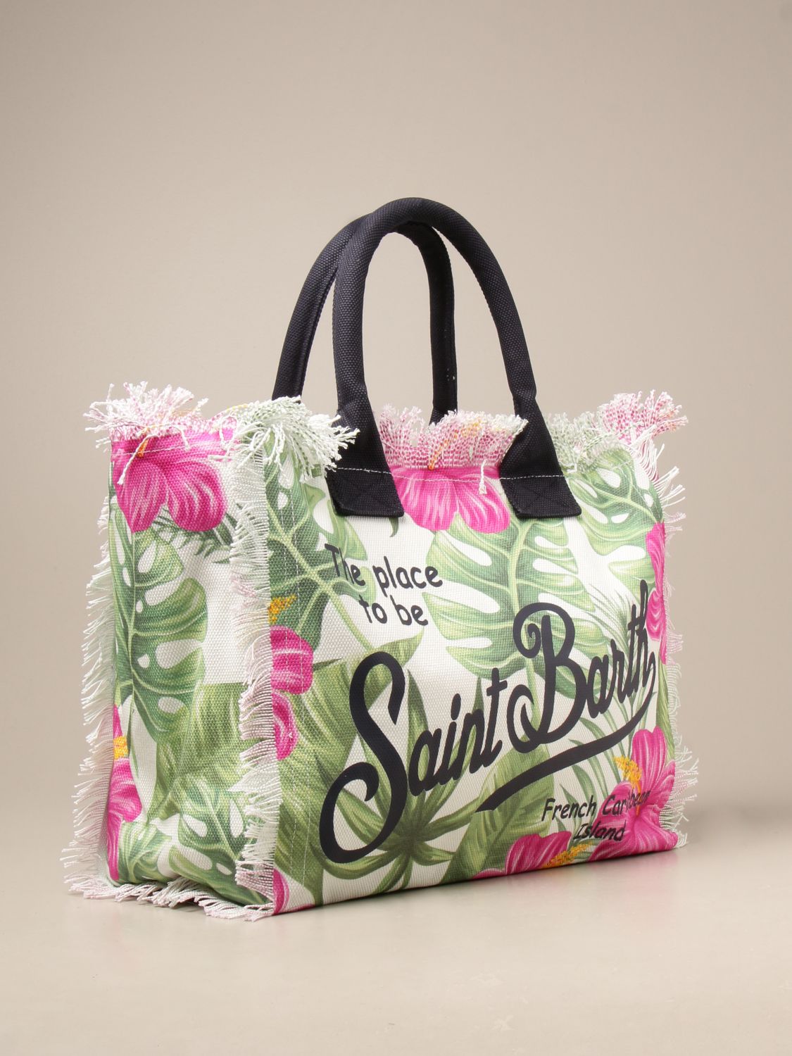 MC2 SAINT BARTH: Vanity shopping bag in canvas - Multicolor | Tote Bags ...
