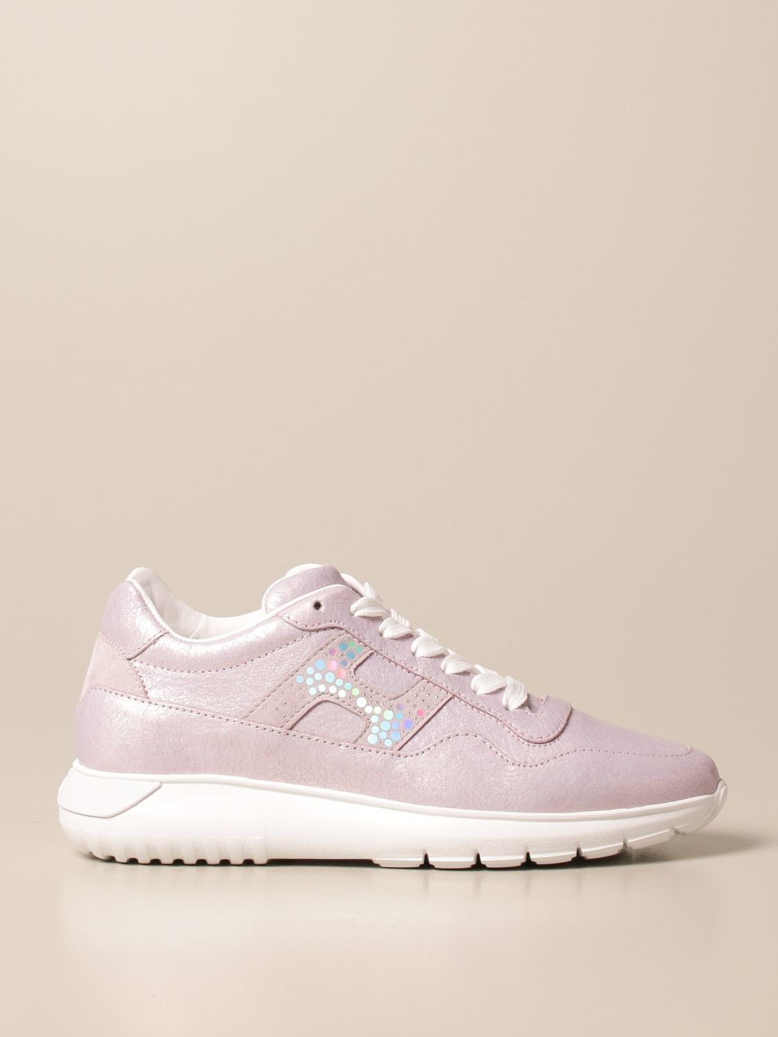 HOGAN: Interactive3 sneakers in pearly leather - Lilac | Sneakers Hogan ...