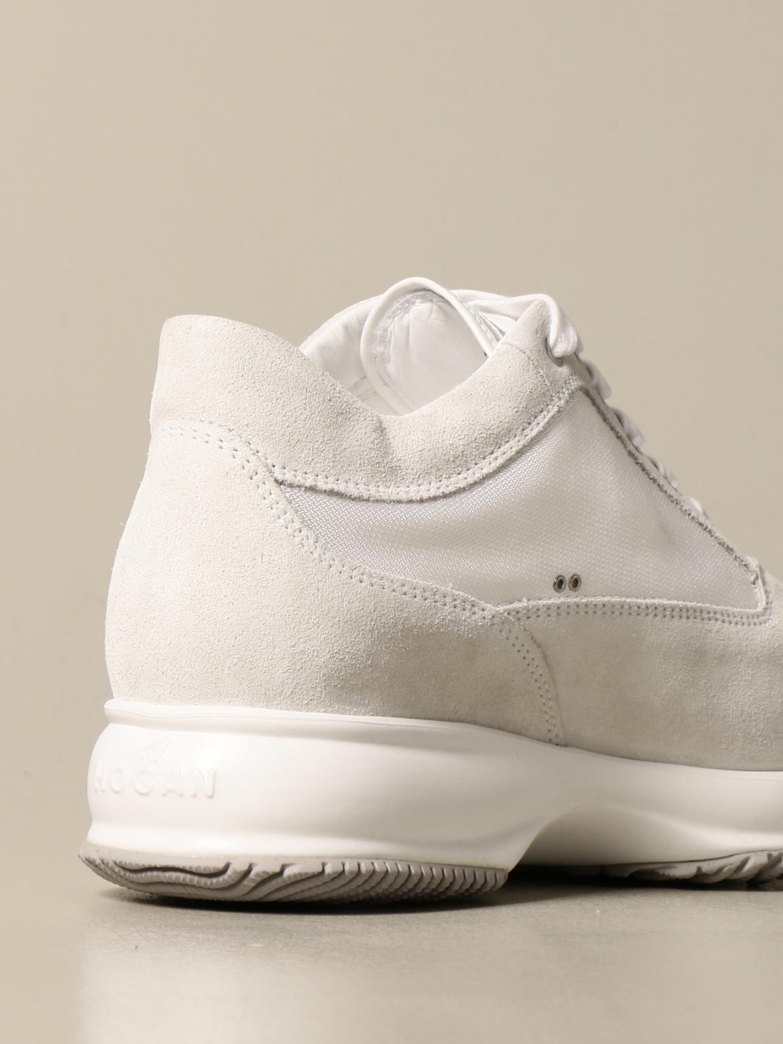 HOGAN: Sneakers Interactive in camoscio e tela con H di strass - Bianco |  Sneakers Hogan HXW00N02011 FIK GIGLIO.COM