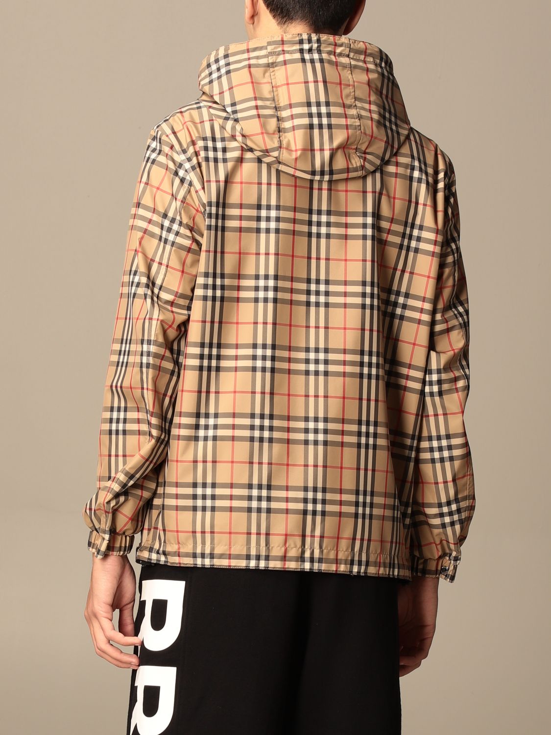 BURBERRY: reversible jacket in recycled polyester with vintage check ...