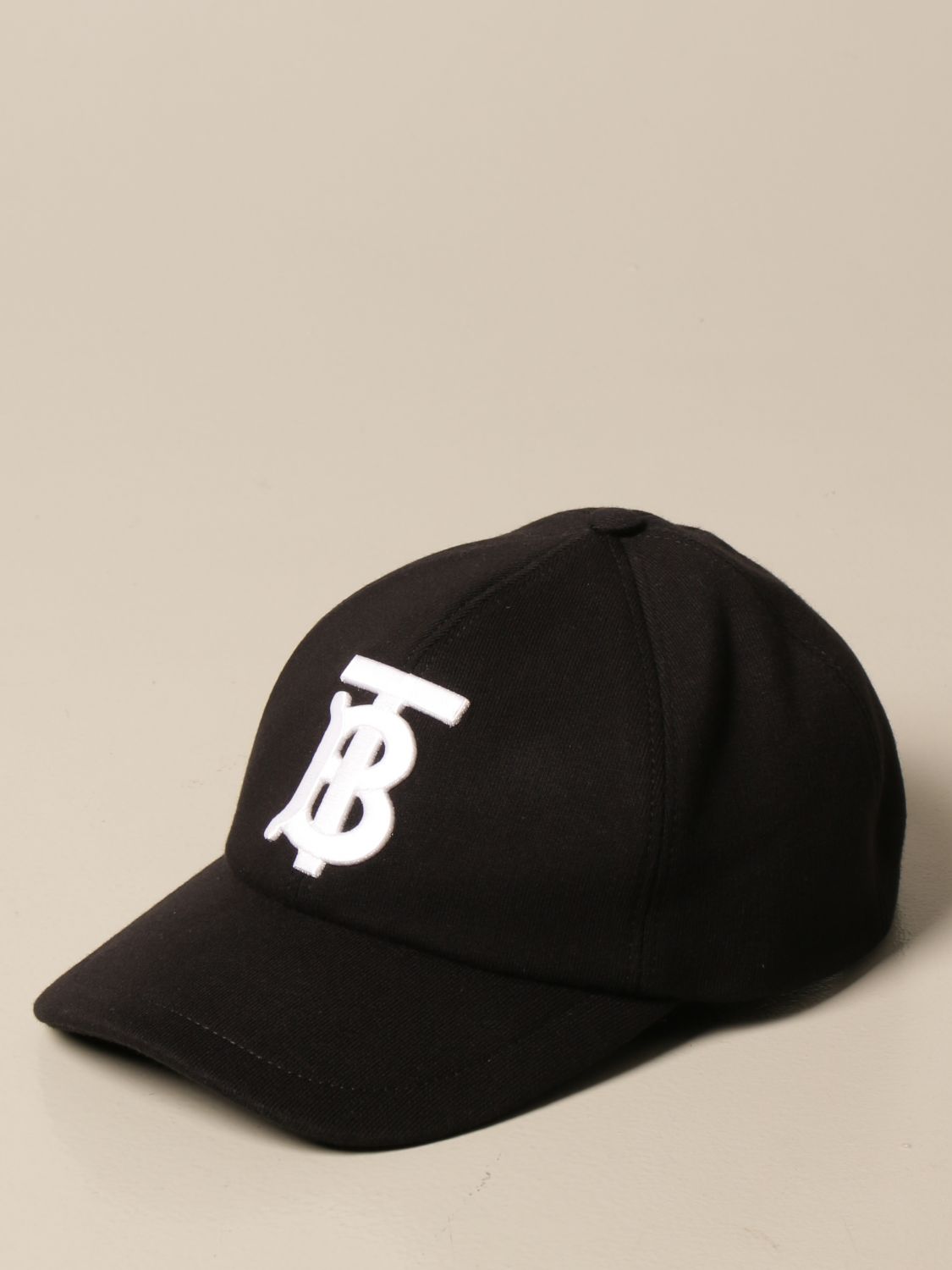 BURBERRY: Logo cotton baseball | Hat Burberry Men Black | Hat Burberry