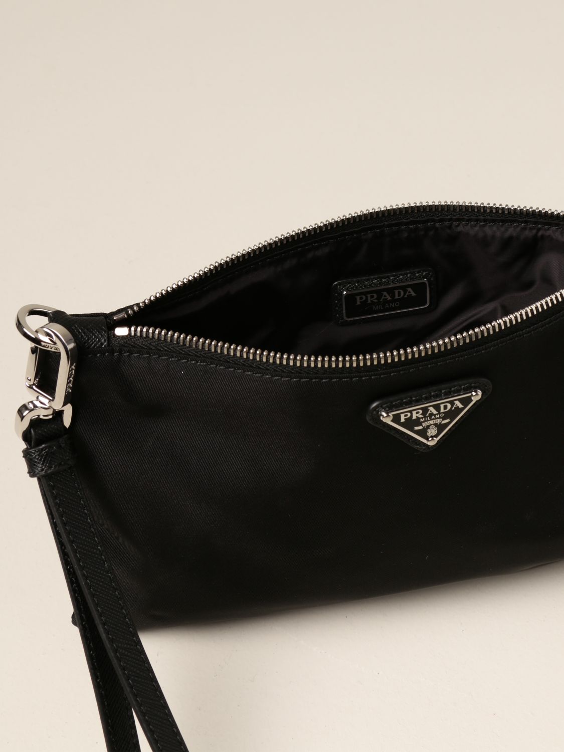 prada black clutch purse