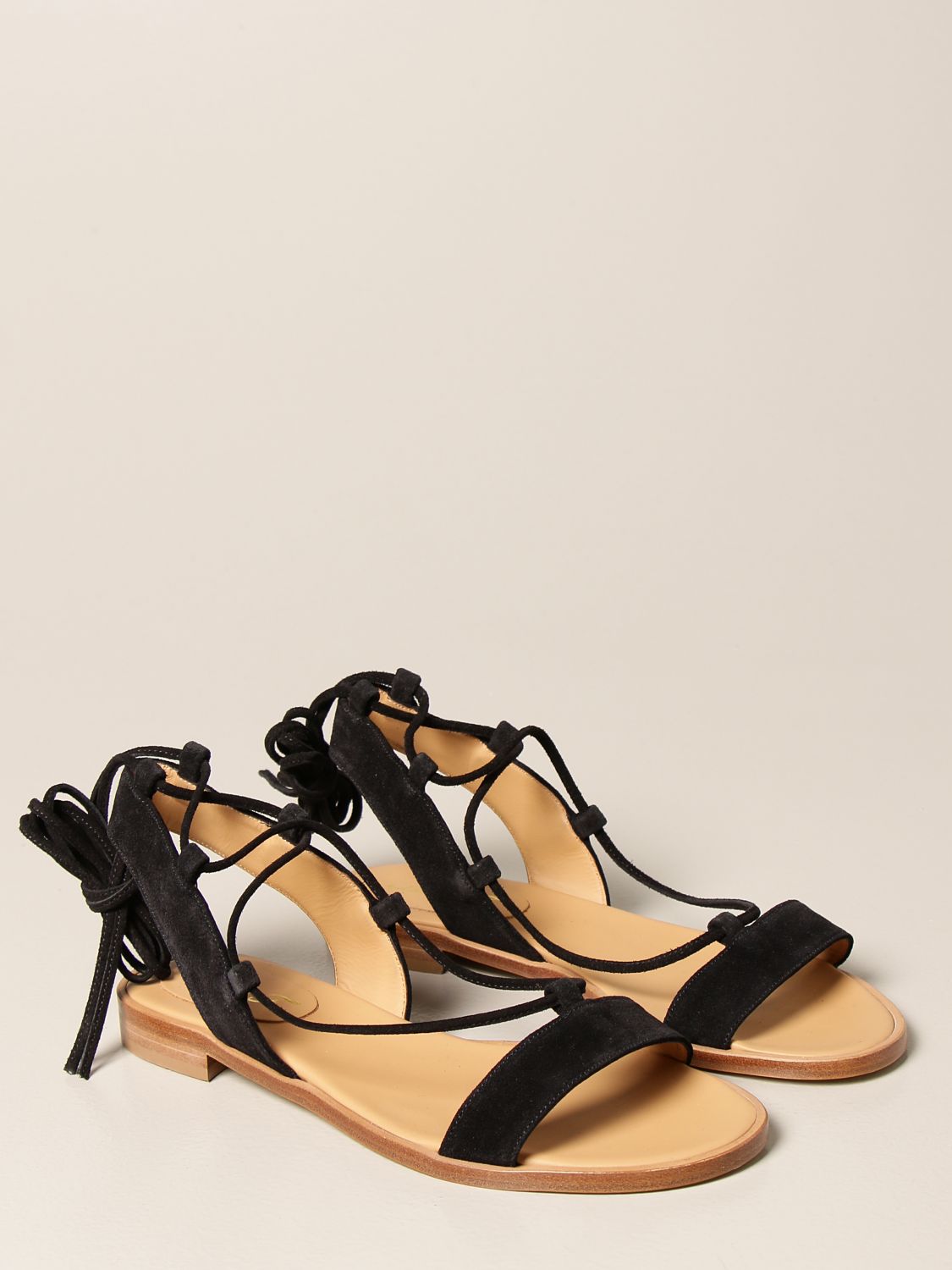 Sandales plates Anna F.: Chaussures femme Anna F. noir 2