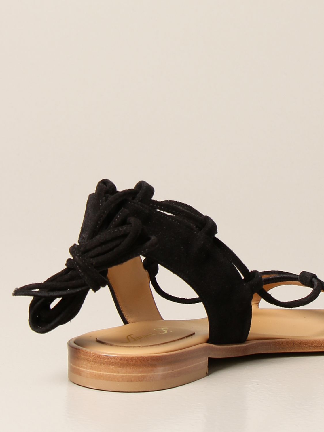 Sandales plates Anna F.: Chaussures femme Anna F. noir 3