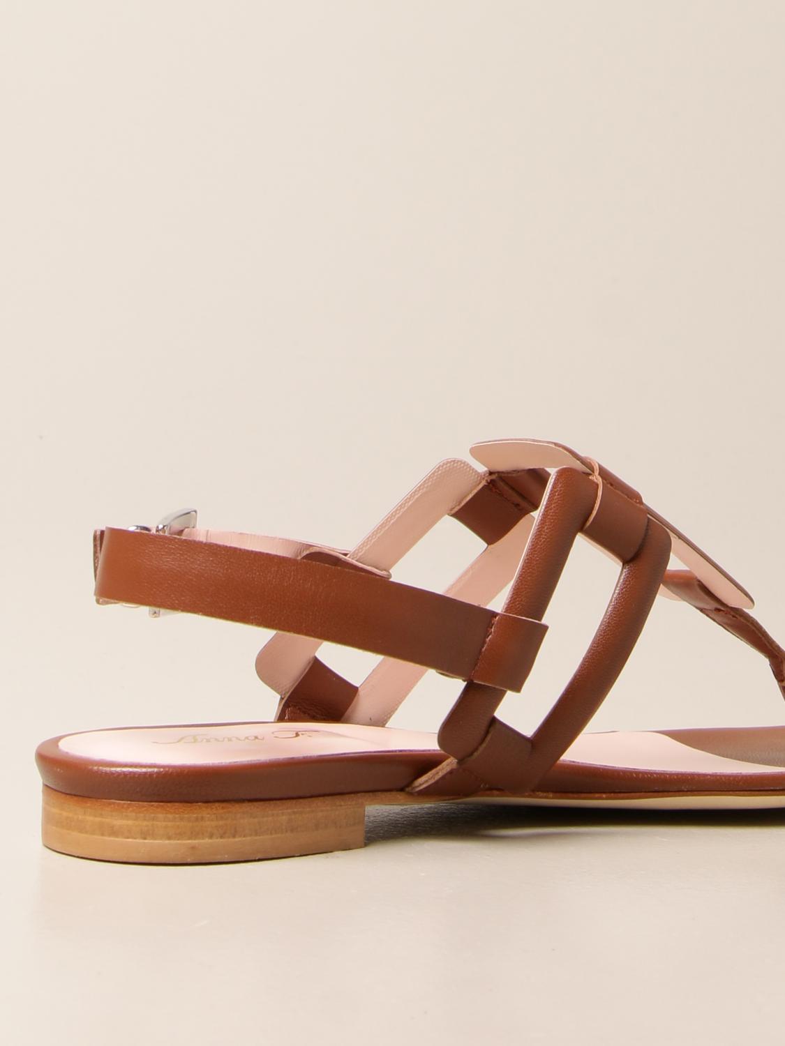 sandales plates cuir femme