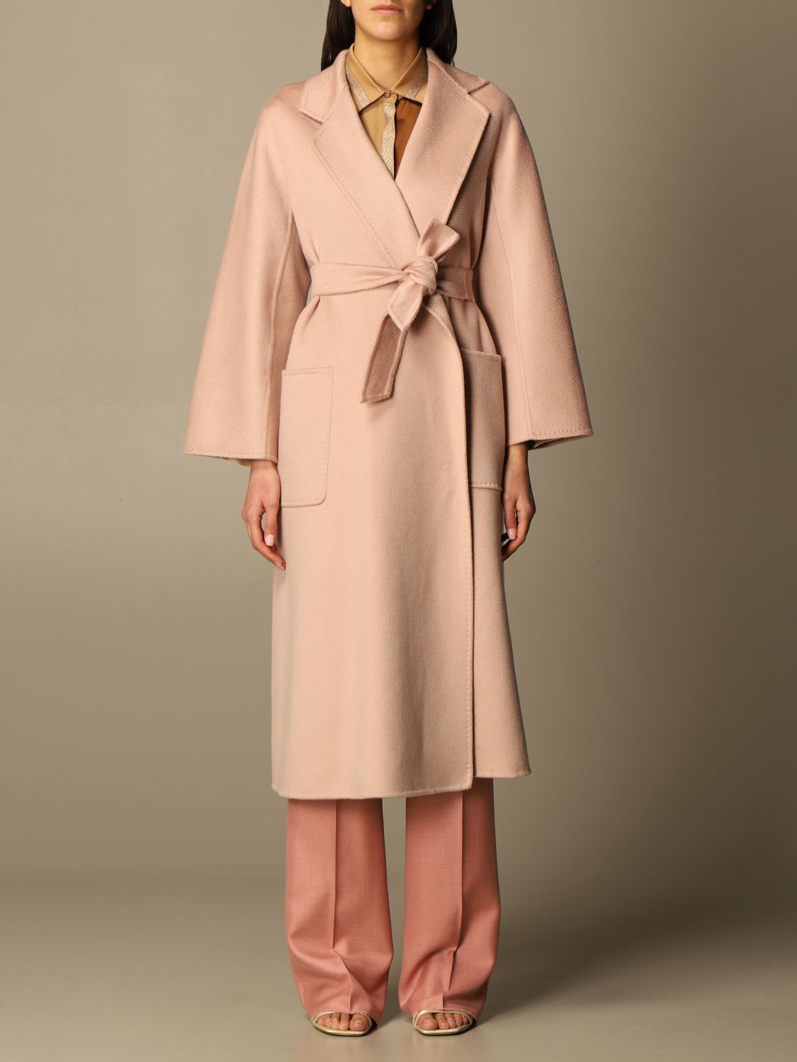 MAX MARA: Labbro coat in cashmere - Blush Pink | Max Mara coat ...