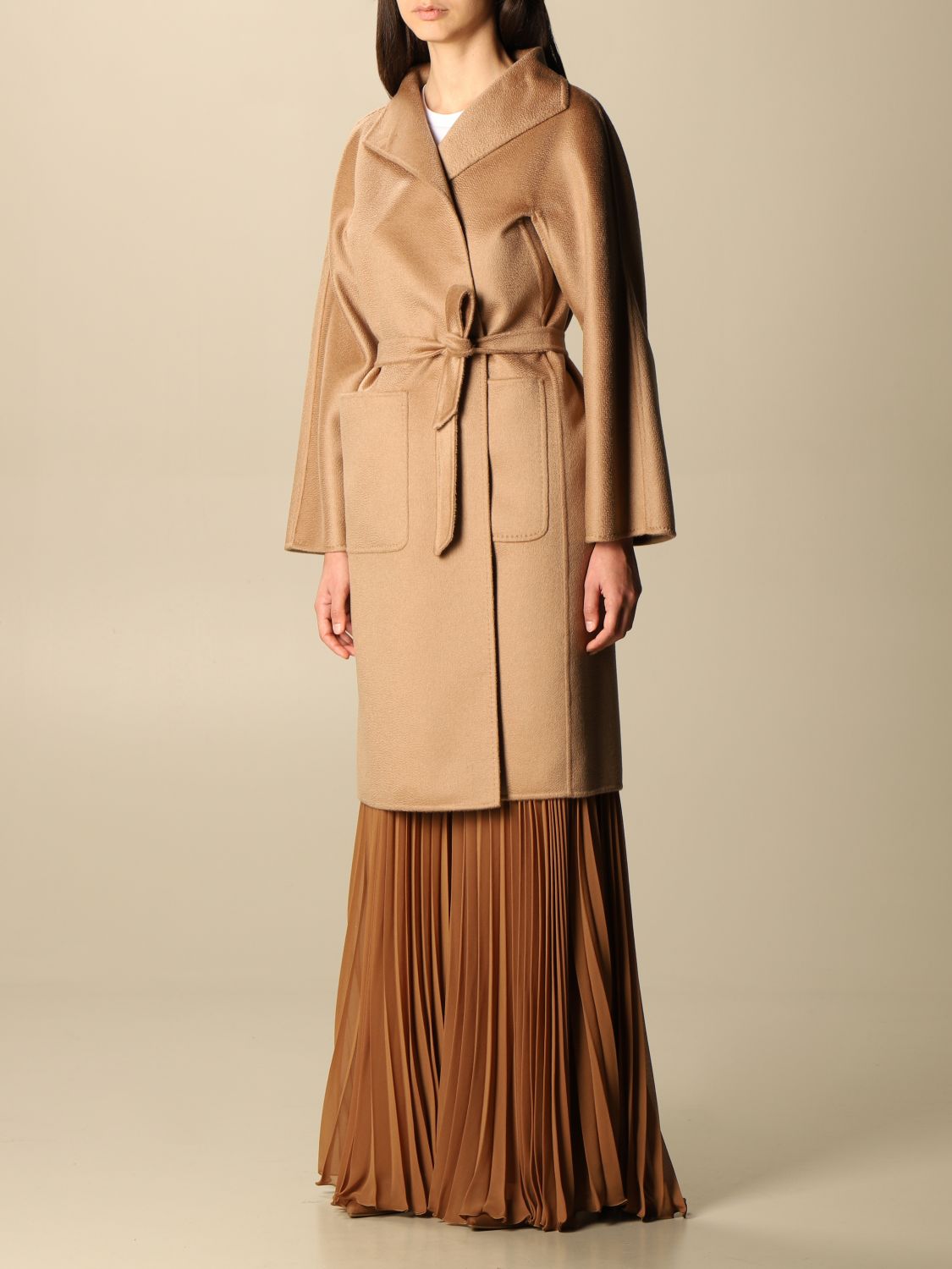 MAX MARA: Lilia cashmere coat - Camel | Coat Max Mara 10110911600 ...