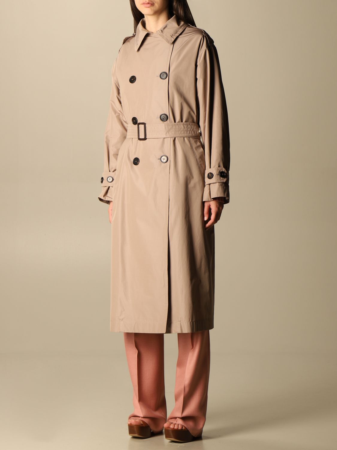 MAX MARA THE CUBE: Double-breasted trench coat Cimper - Pink | Trench ...