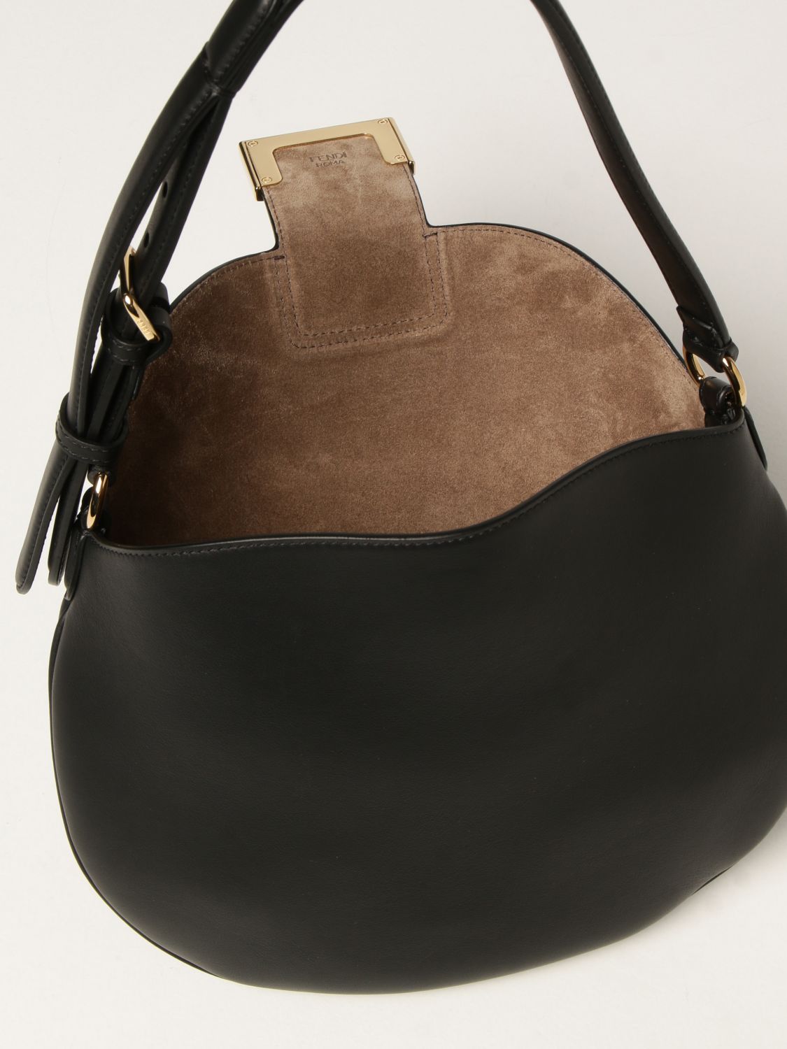 FENDI: Croissant leather bag | Shoulder Bag Fendi Women Black ...