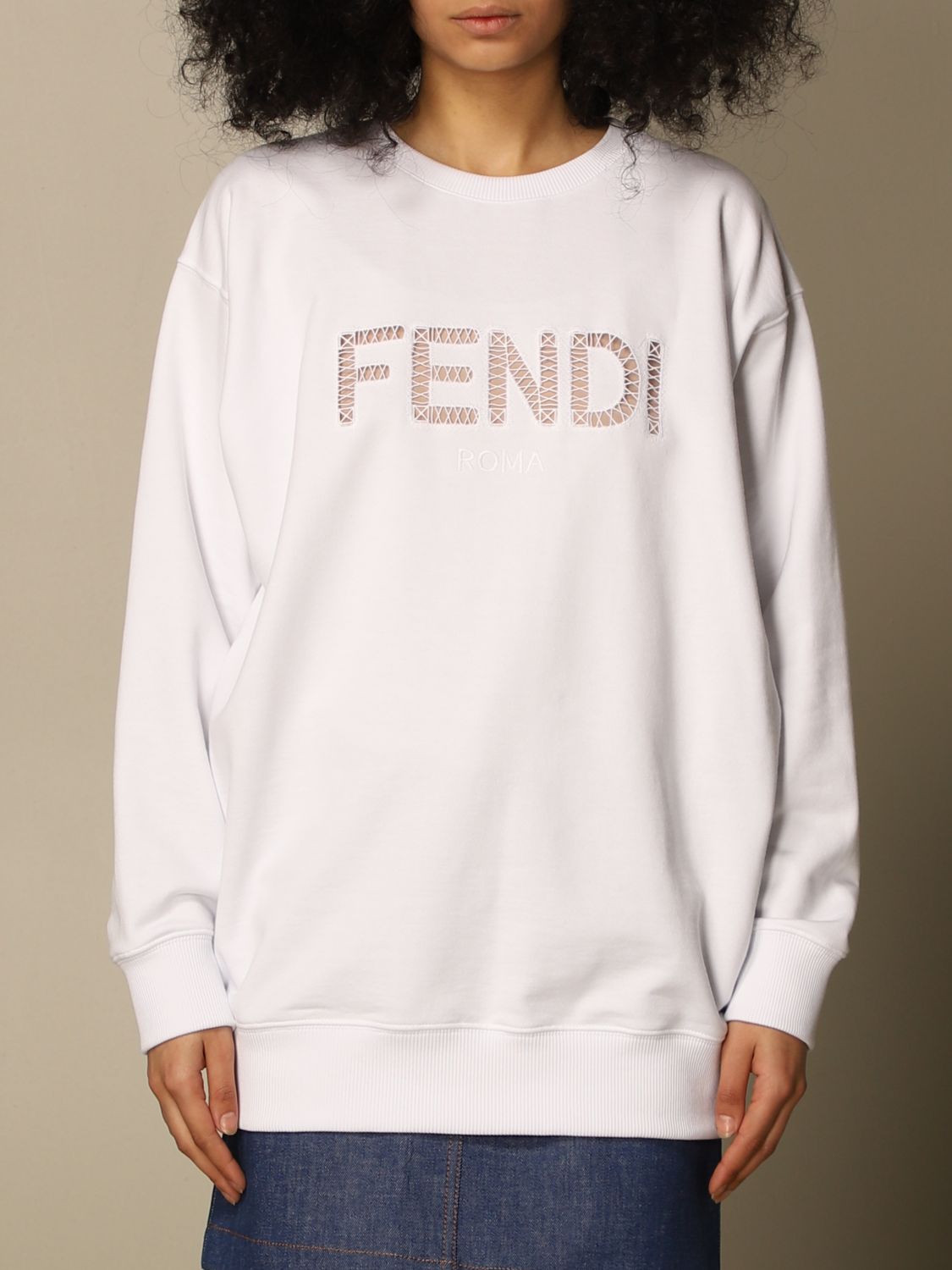Buy > fendi white sweatshirt > in stock