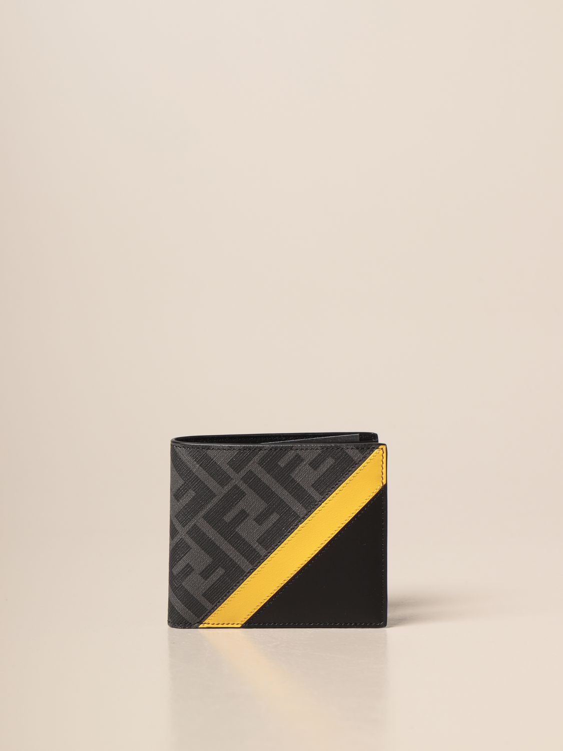 FENDI: leather wallet with FF monogram 