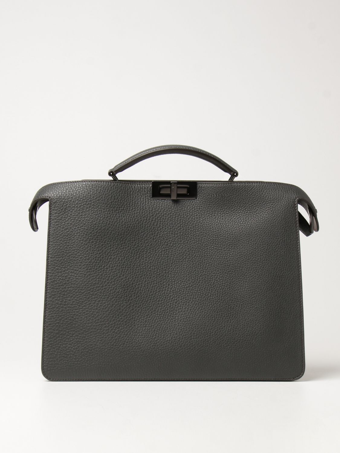 FENDI: ISeeU Peekaboo bag in textured leather - Black | Fendi 