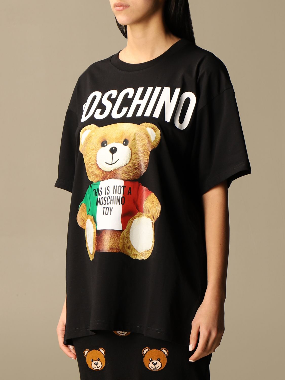 MOSCHINO COUTURE: polo shirt with Teddy - Black  Moschino Couture polo  shirt 12147043 online at
