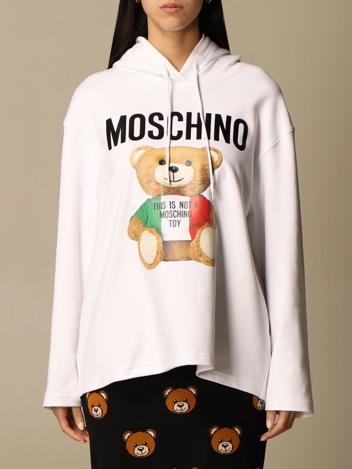 MOSCHINO COUTURE: over hoodie with teddy | Sweatshirt Moschino Couture ...
