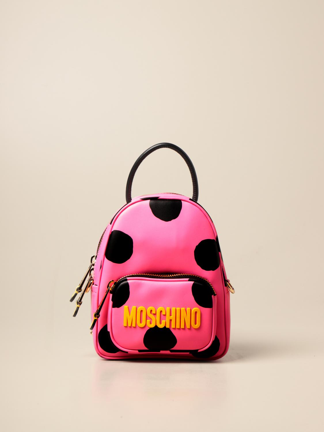 MOSCHINO COUTURE Zaino Polka Dots in pelle Rosa Zaino Moschino