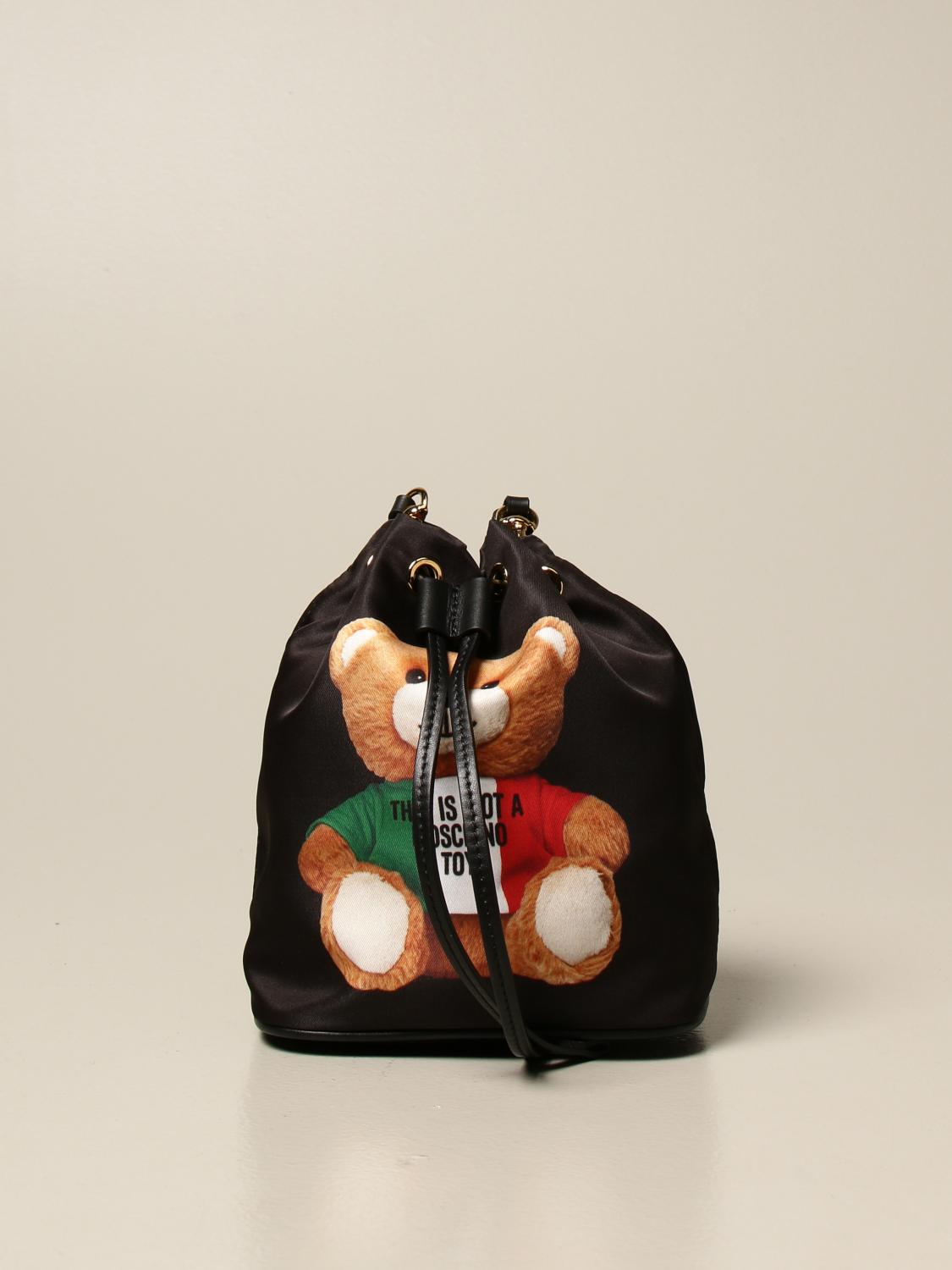 MOSCHINO COUTURE nylon bucket bag with Teddy Crossbody Bags Moschino