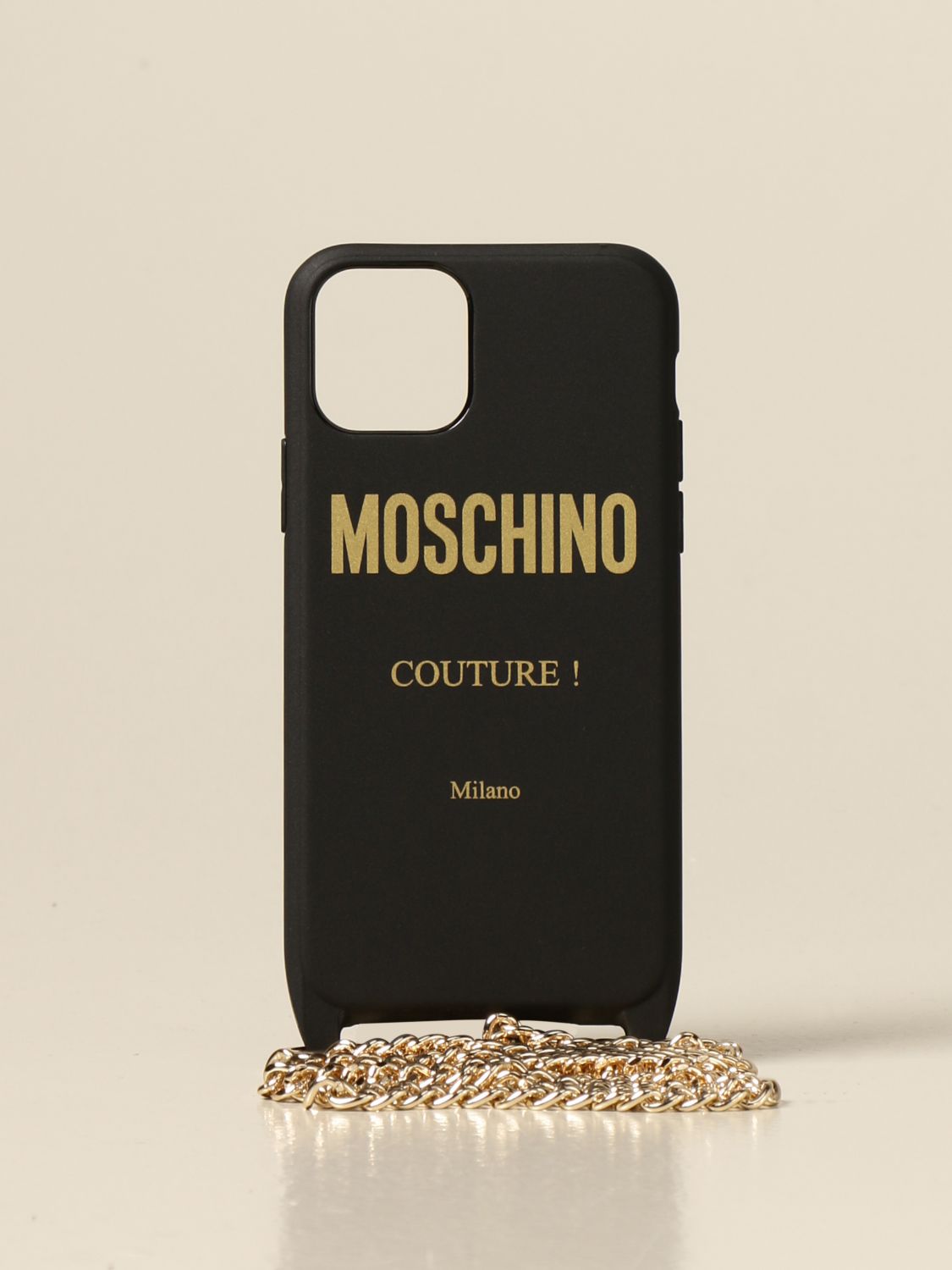 Moschino Couture Iphone 11 Pro Milano Cover With Chain Case Moschino Couture Women Black Case Moschino Couture 7942 04 Giglio Com