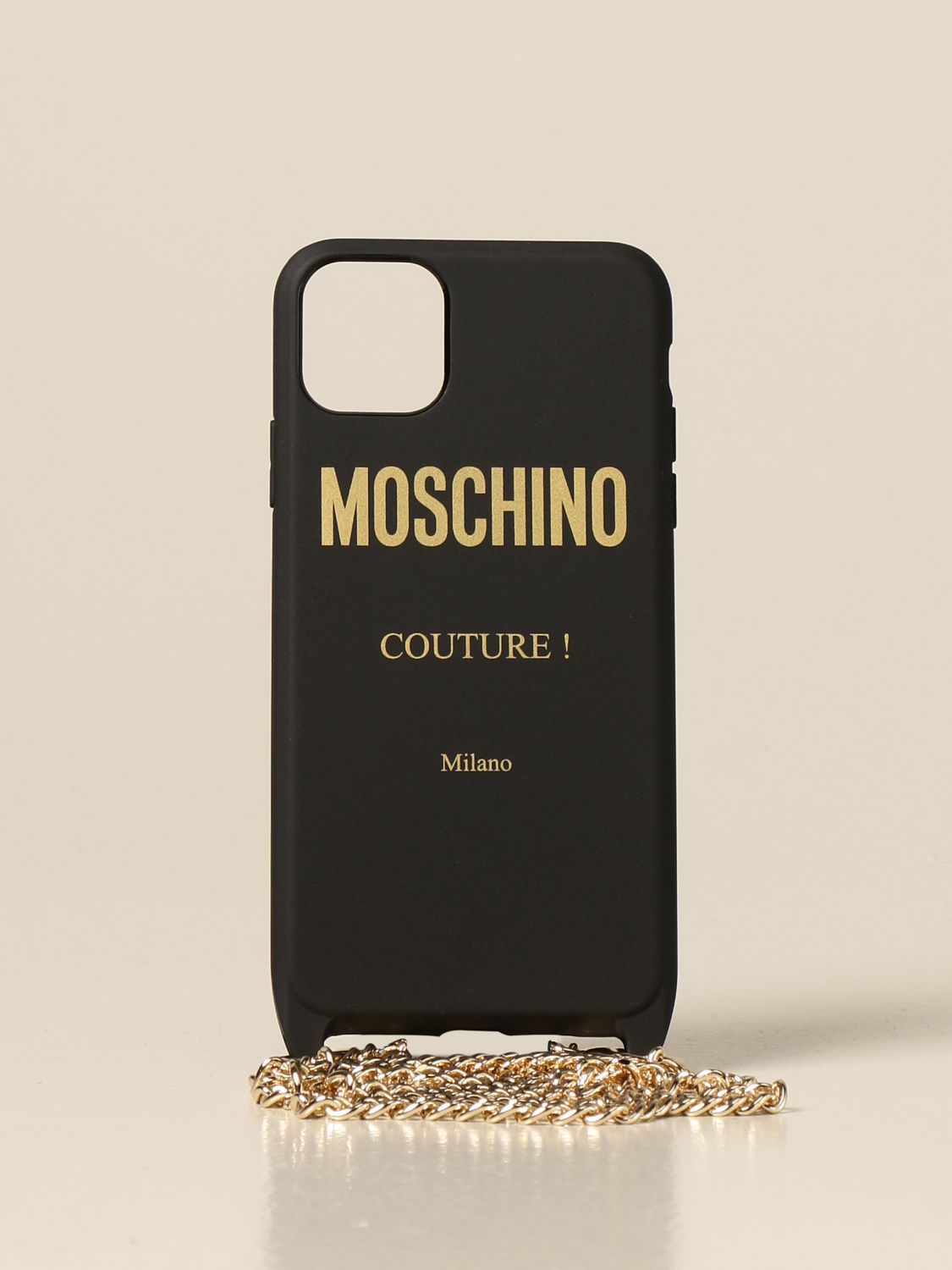 Moschino Couture Iphone 11 Pro Max Milano Cover With Chain Case Moschino Couture Women Black Case Moschino Couture 7943 04 Giglio Uk