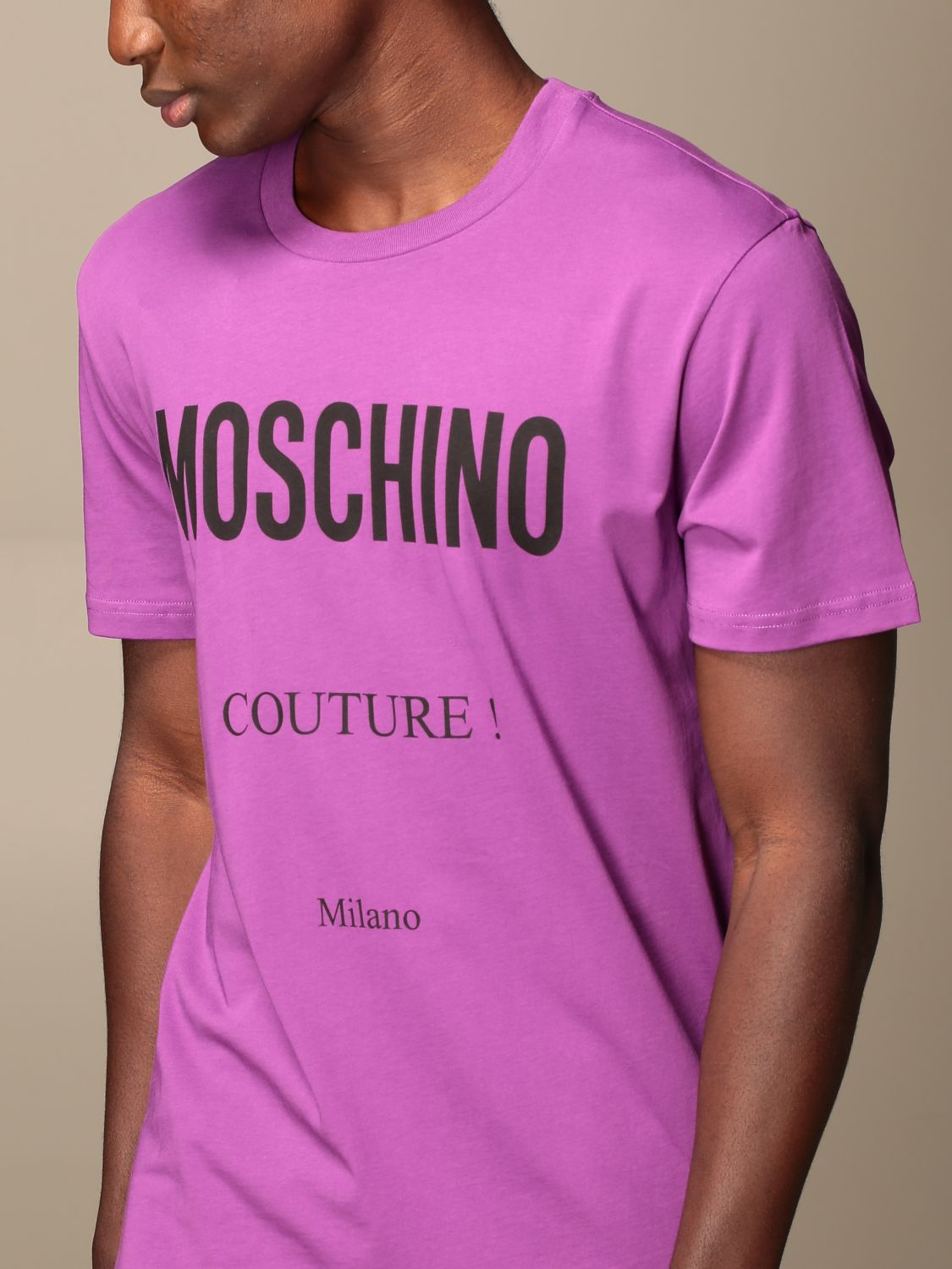 purple moschino shirt
