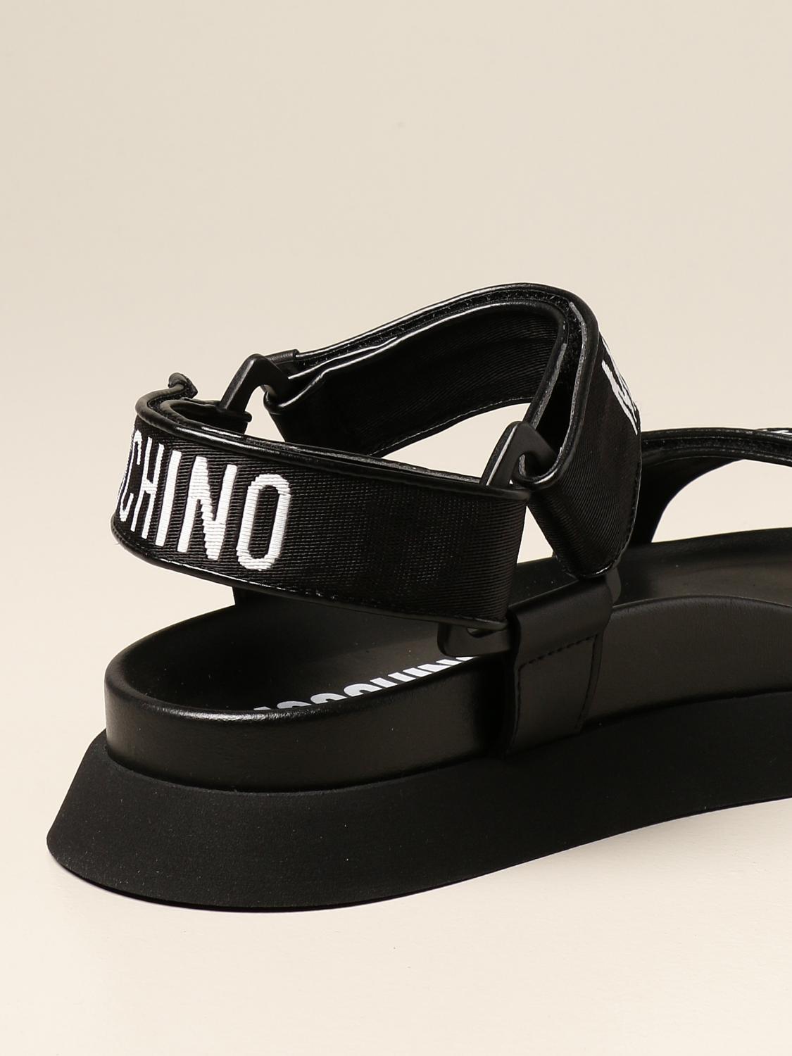 MOSCHINO COUTURE sandal in leather and fabric Sandals Moschino