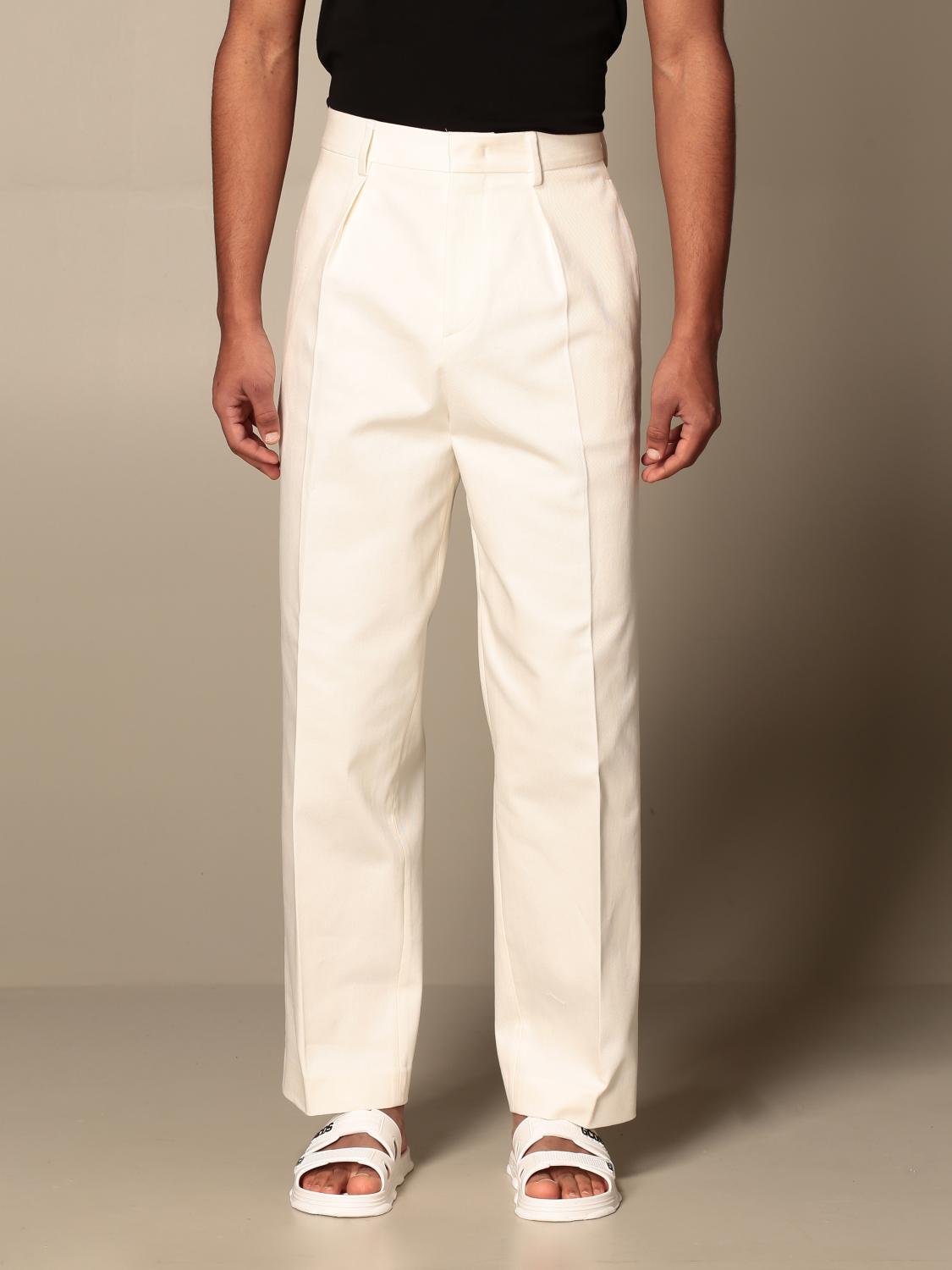 white cotton trousers
