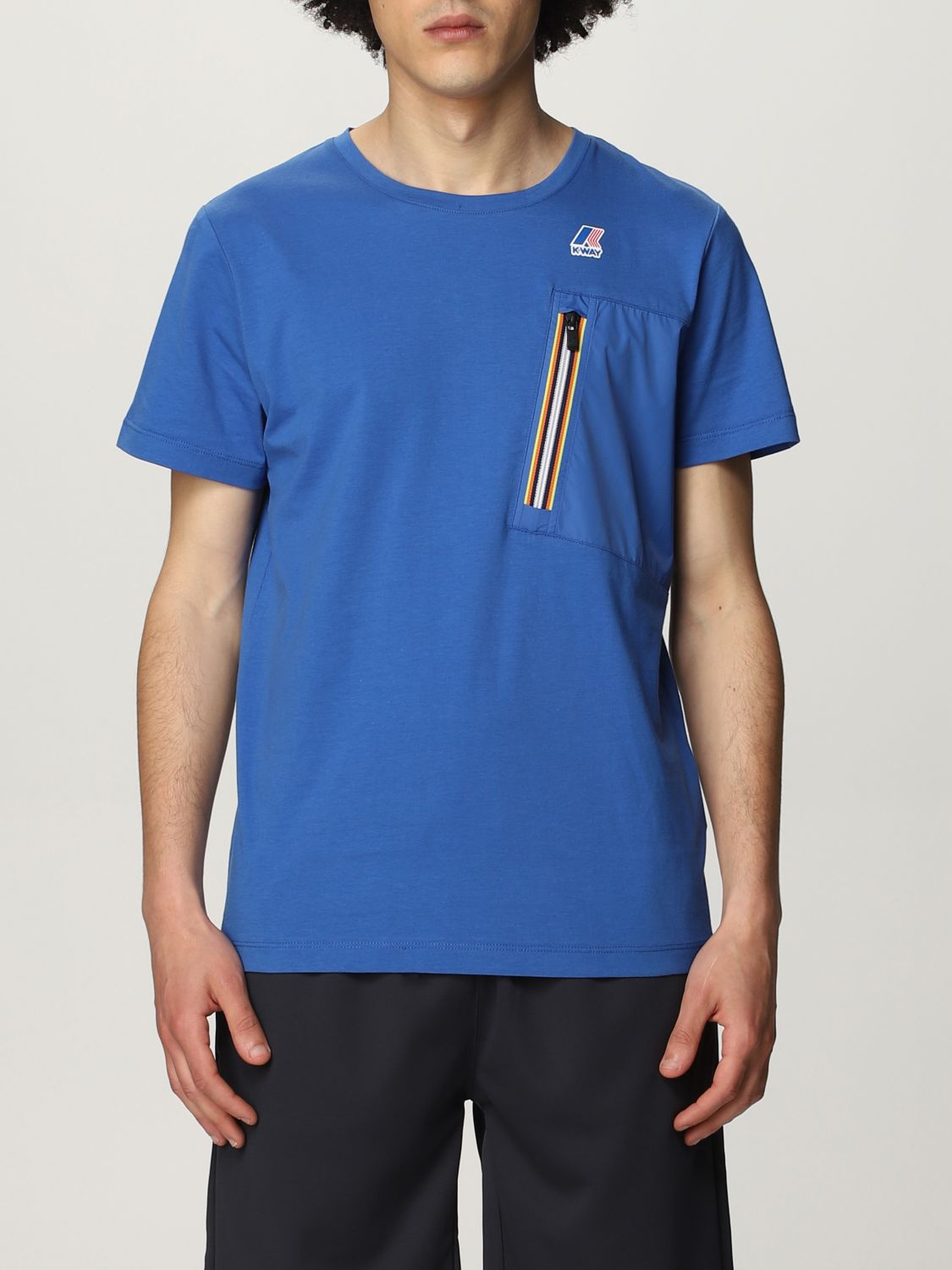 K-WAY: Le vrai isaie T-shirt with zip - Royal Blue | K-Way t-shirt ...