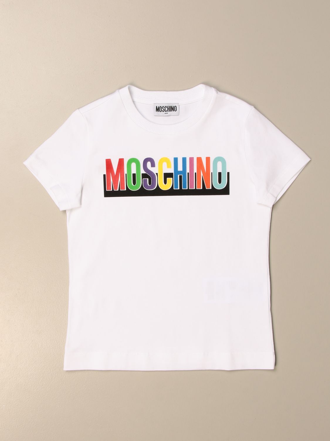 MOSCHINO KID: cotton T-shirt with big logo - White | Moschino Kid t ...