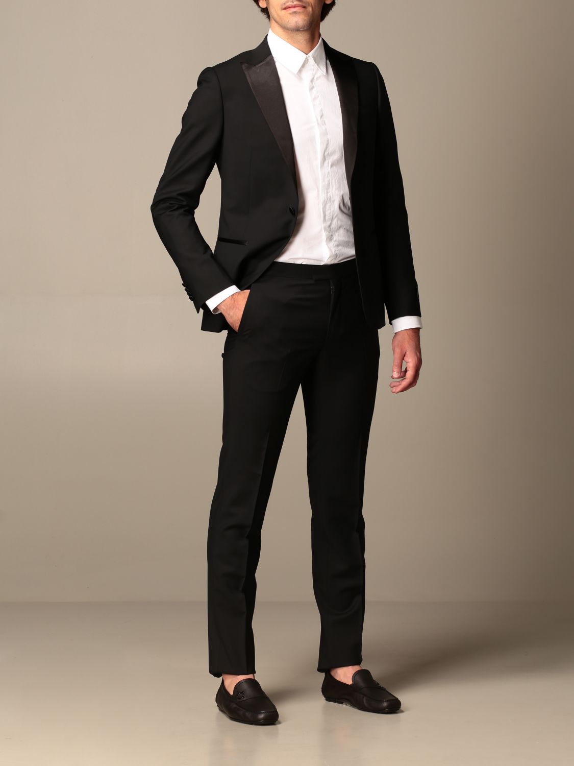 Z Zegna Outlet: drop 8 tuxedo suit in wool - Black | Z Zegna suit 282KGQ  922 online on 