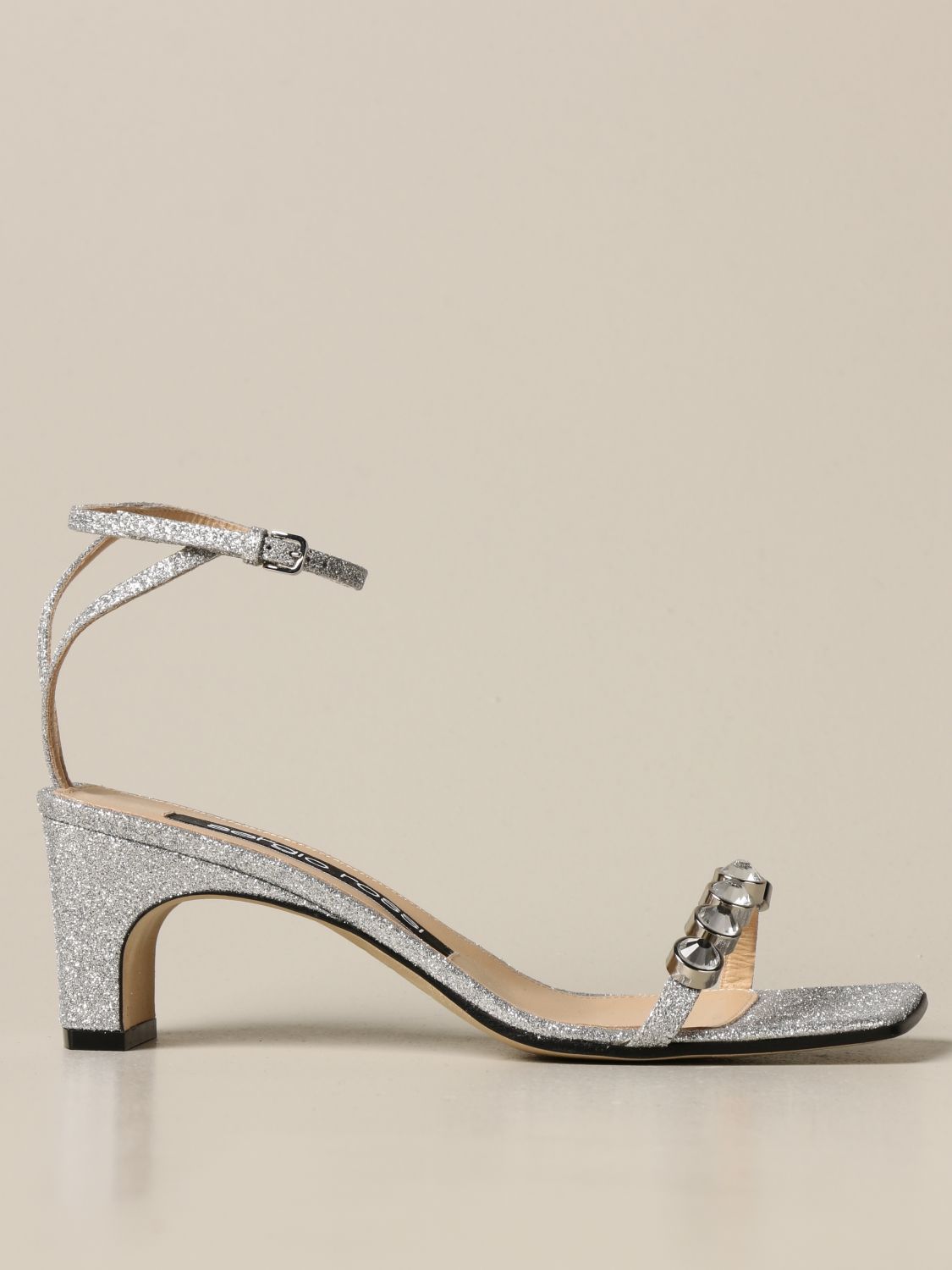 SERGIO ROSSI: Sr1 glitter sandal | Heeled Sandals Sergio Rossi 