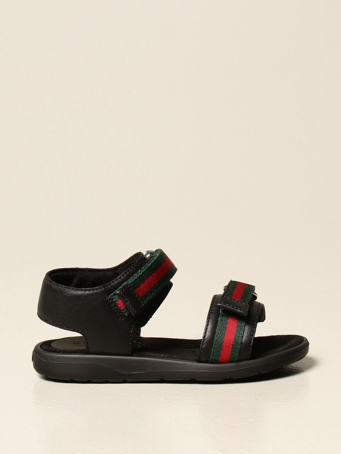Som hver gang Ham selv GUCCI: Gaufrette sandal with Web hook and loop straps | Shoes Gucci Kids  Black | Shoes Gucci 257759 BLN10 GIGLIO.COM