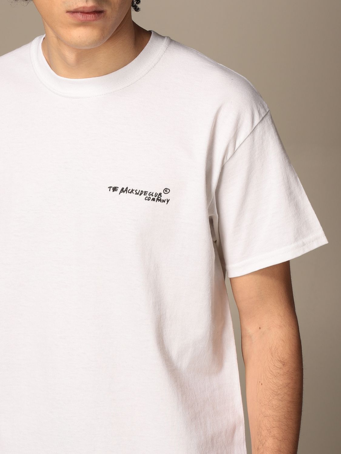 BACKSIDECLUB: cotton T-shirt with back print - White | Backsideclub t ...