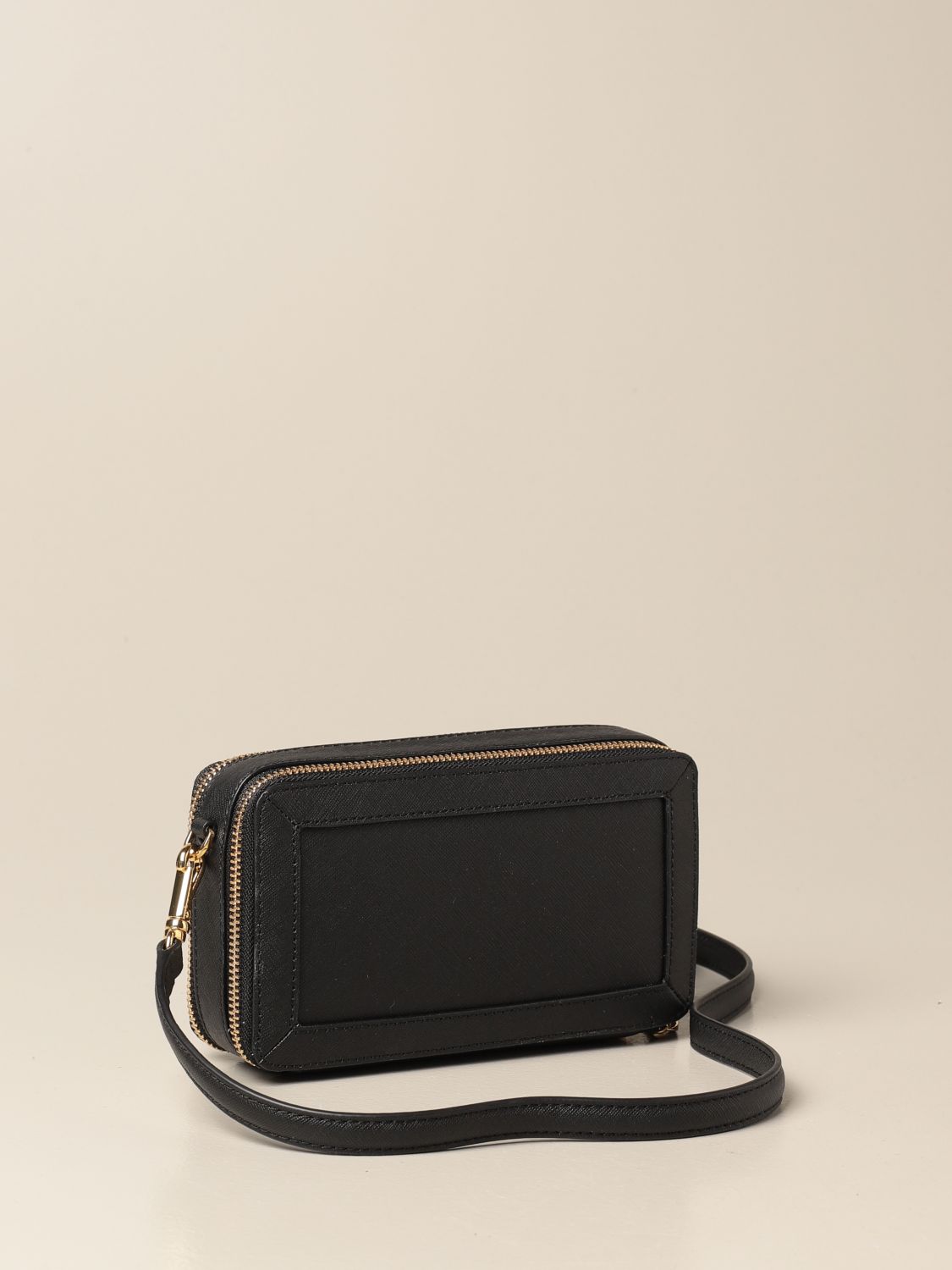 Lauren Ralph Lauren Black Leather Small Crossbody Bag - Total