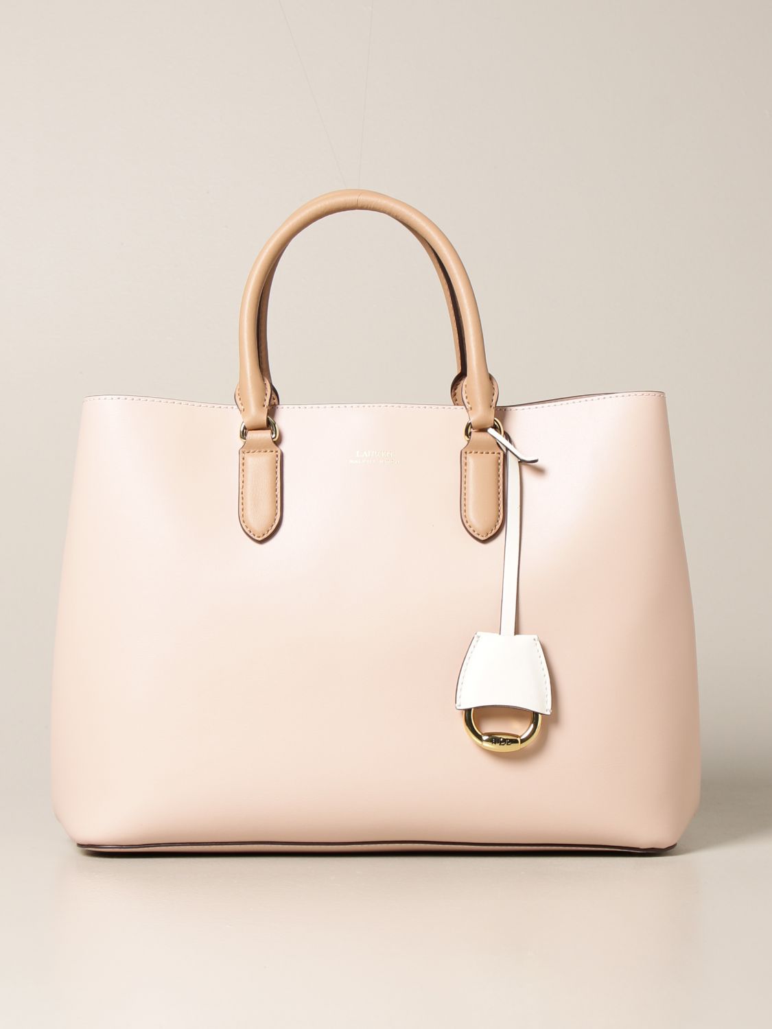 LAUREN RALPH LAUREN: leather handbag - Pink