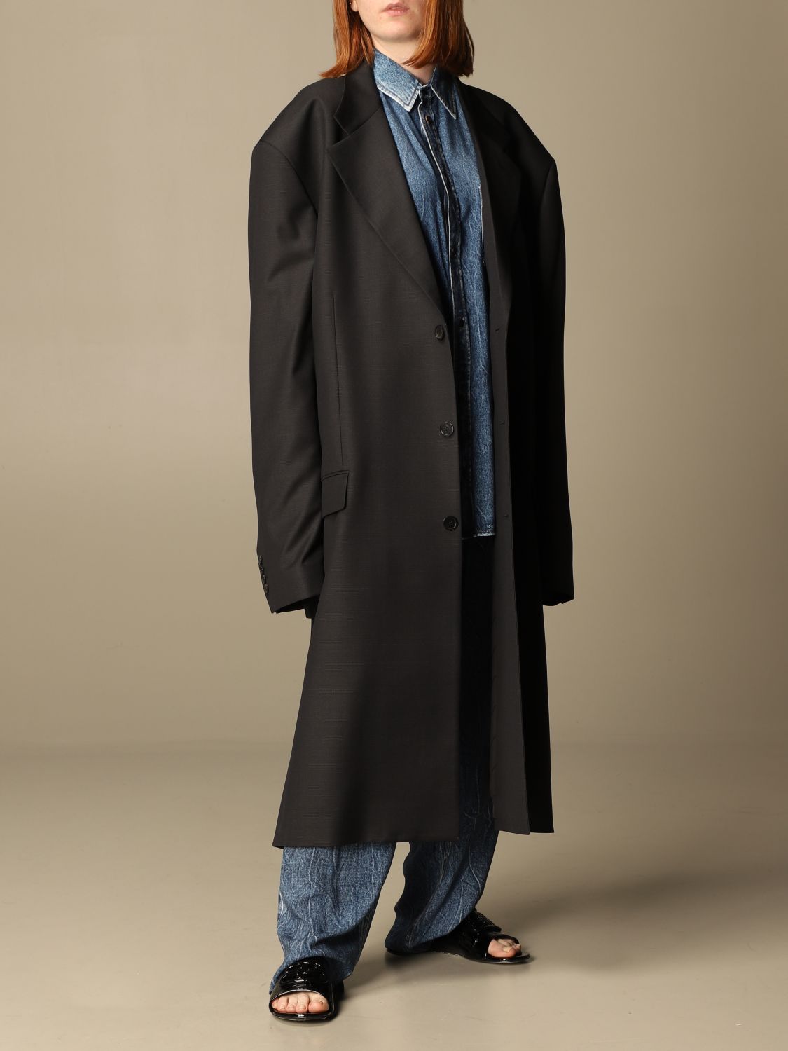 Balenciaga Ao Fur Coat in Black for Men  Lyst UK