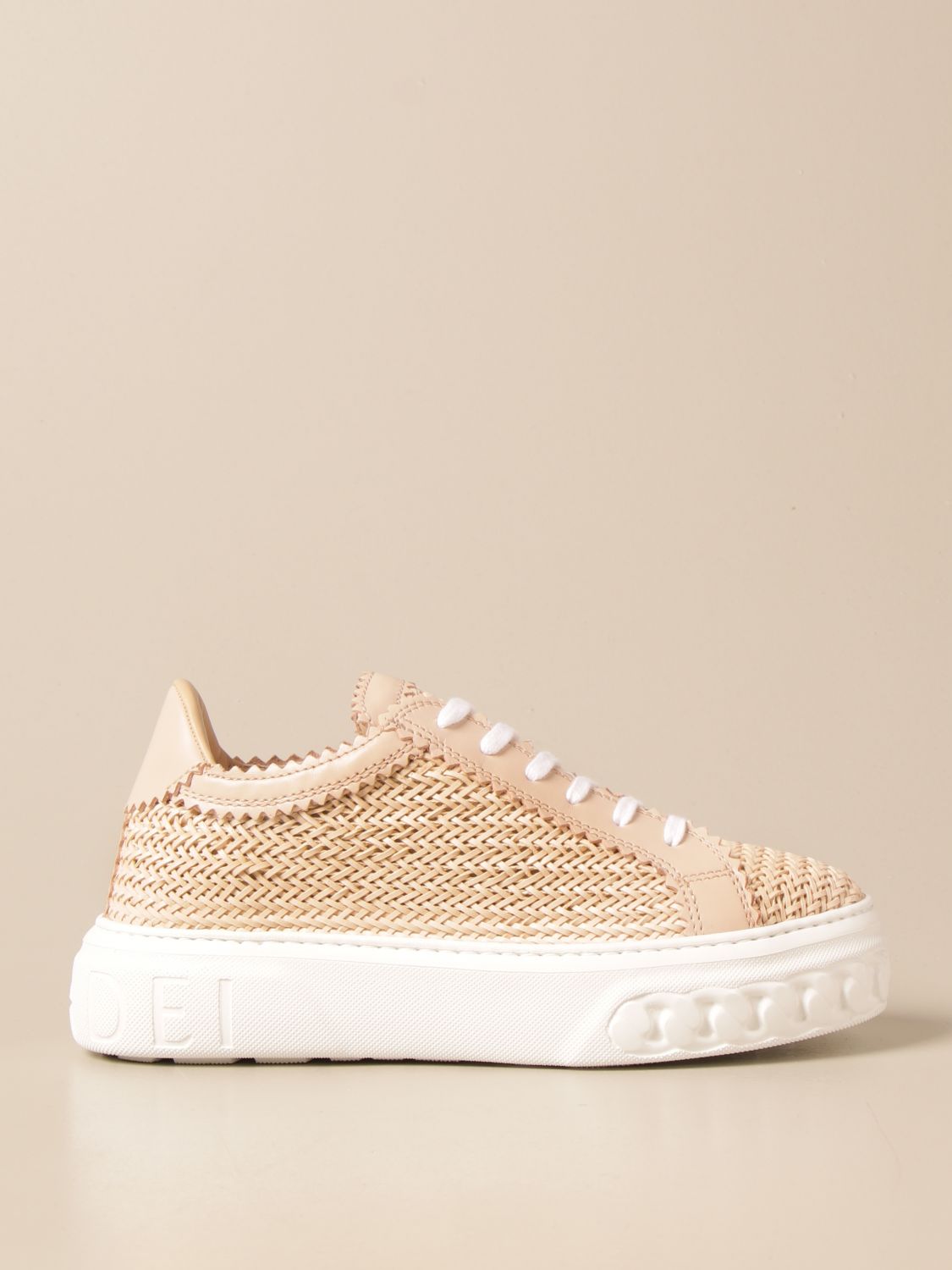 Sneakers Casadei: Casadei sneakers in woven leather ivory 1