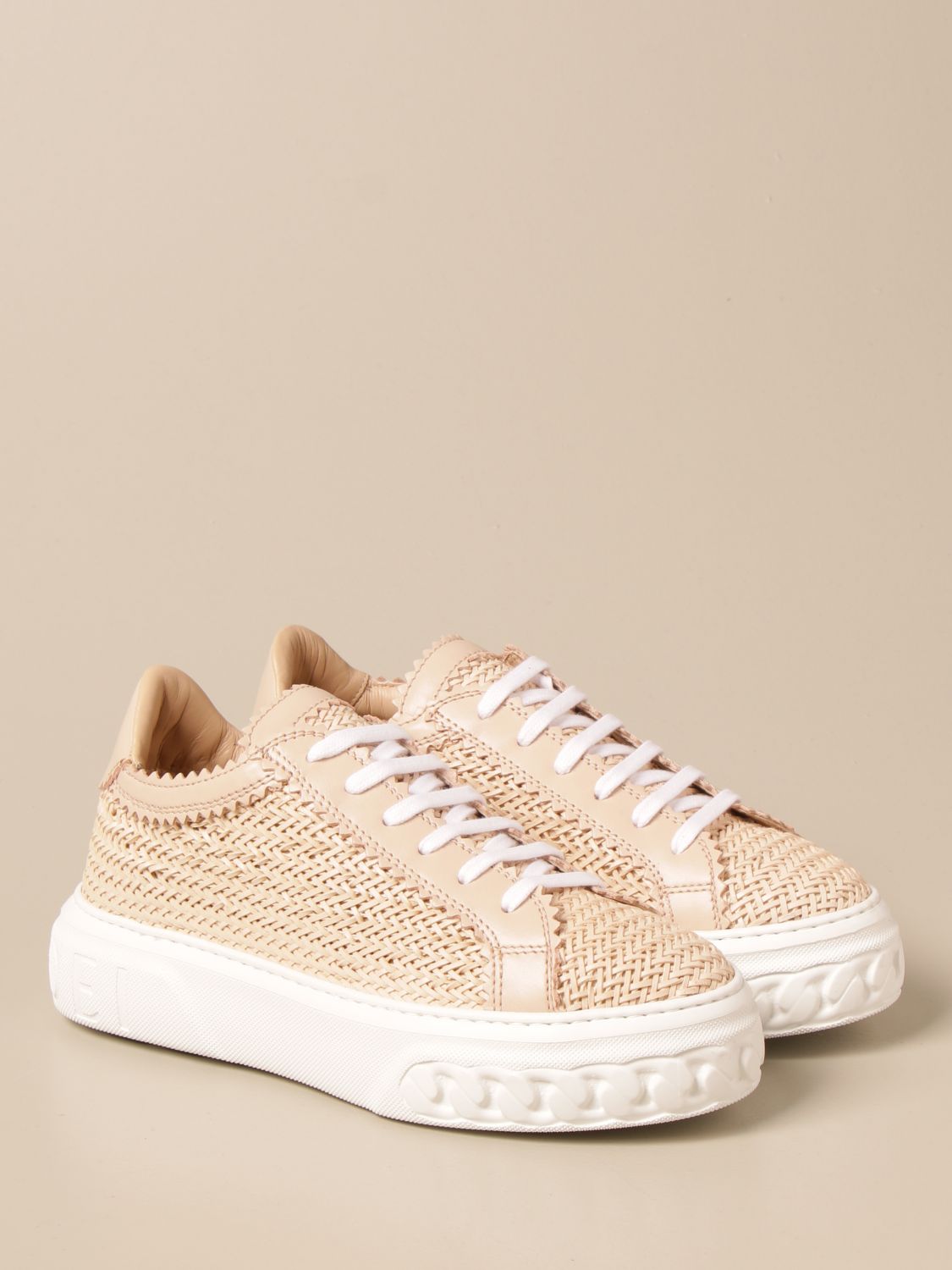 Sneakers Casadei: Casadei sneakers in woven leather ivory 2