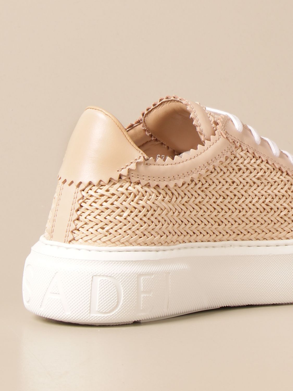 Sneakers Casadei: Casadei sneakers in woven leather ivory 3