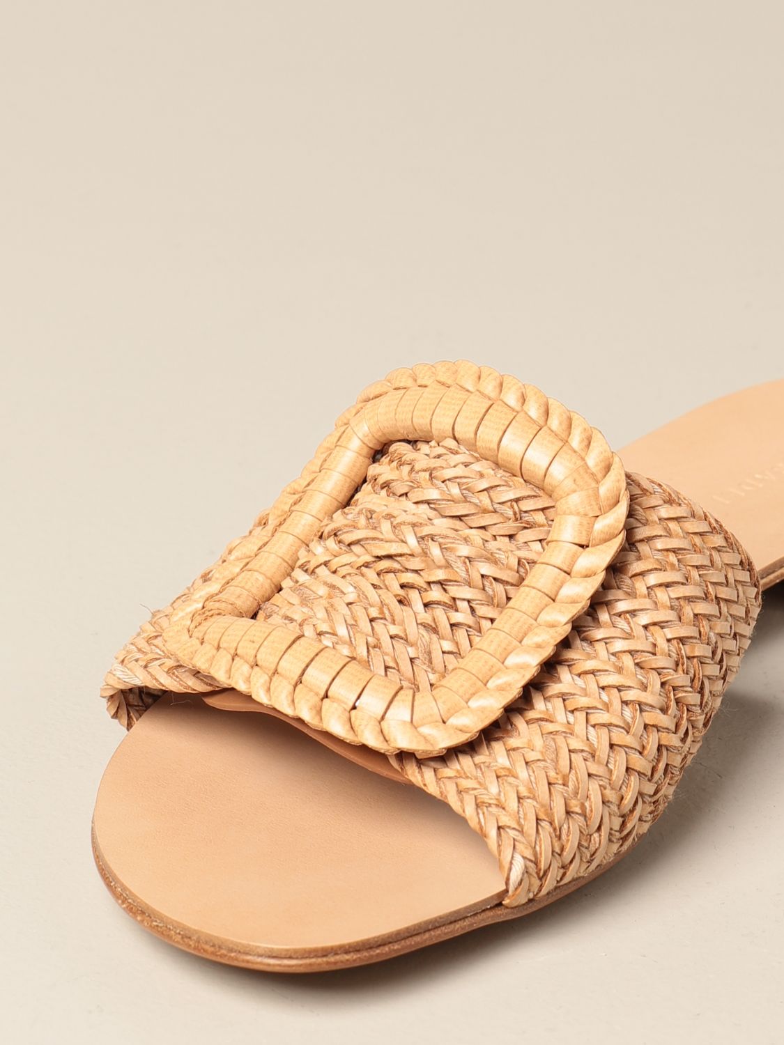 Casadei Andere materialien sandalen in Natur Damen Schuhe Flache Schuhe Flache Sandalen 