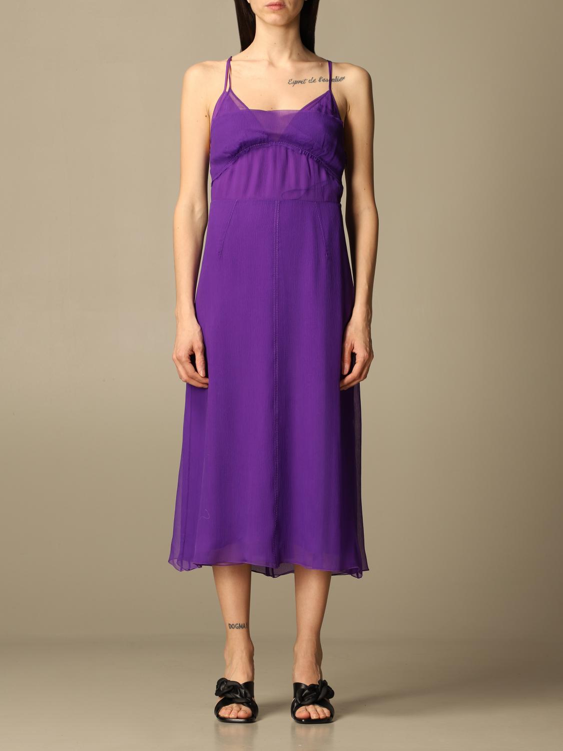 violet chiffon dress