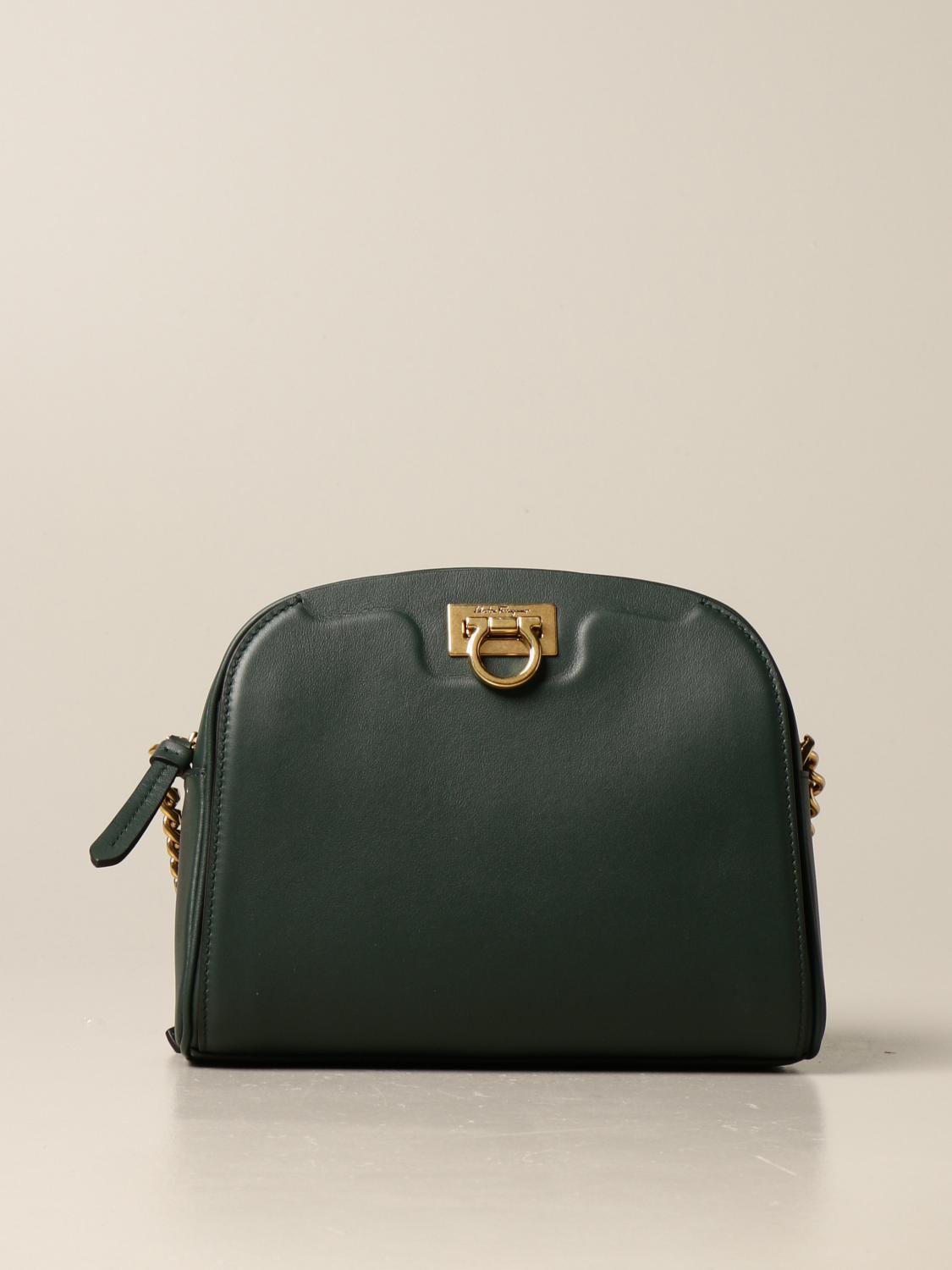 Salvatore Ferragamo  Gancini Mini Bag Emerald Green Leather