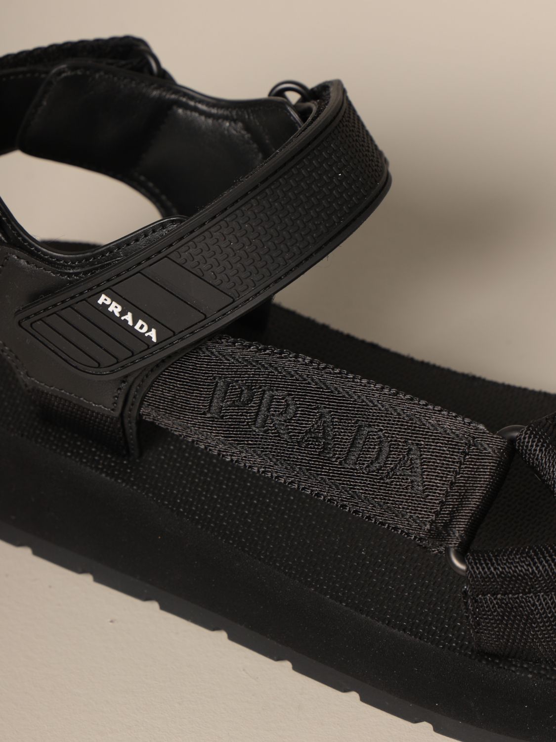 black prada sandals