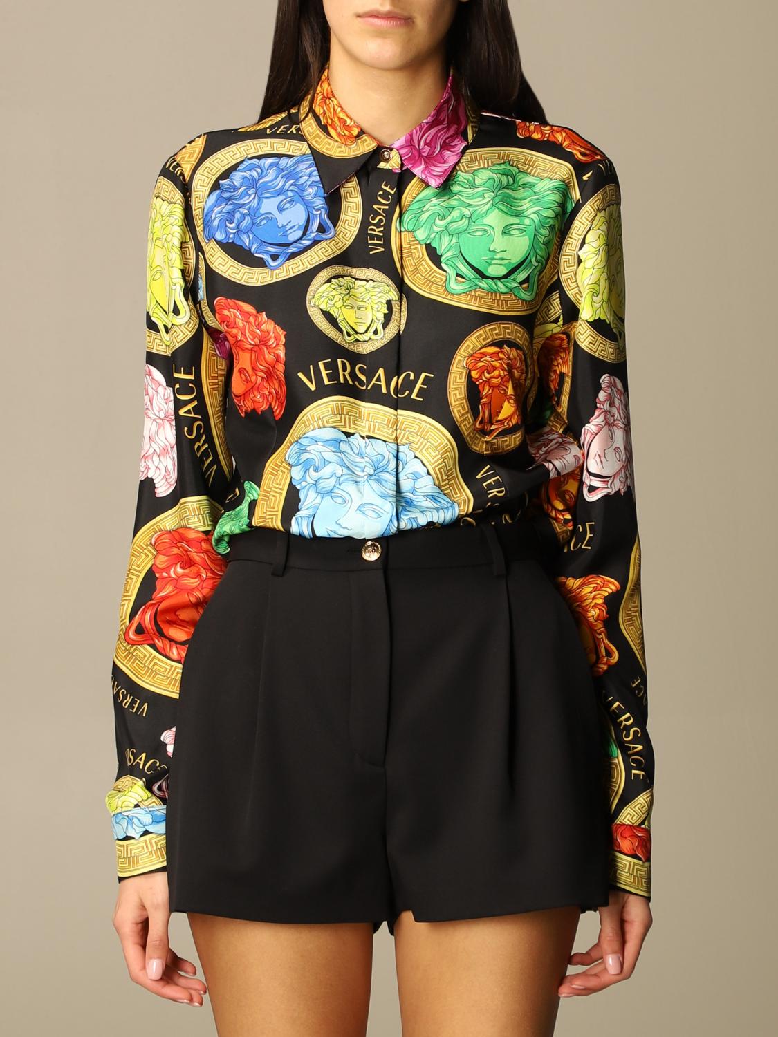 Camisa para mujer, Negro | Versace A84722 1F01062 en línea en GIGLIO.COM